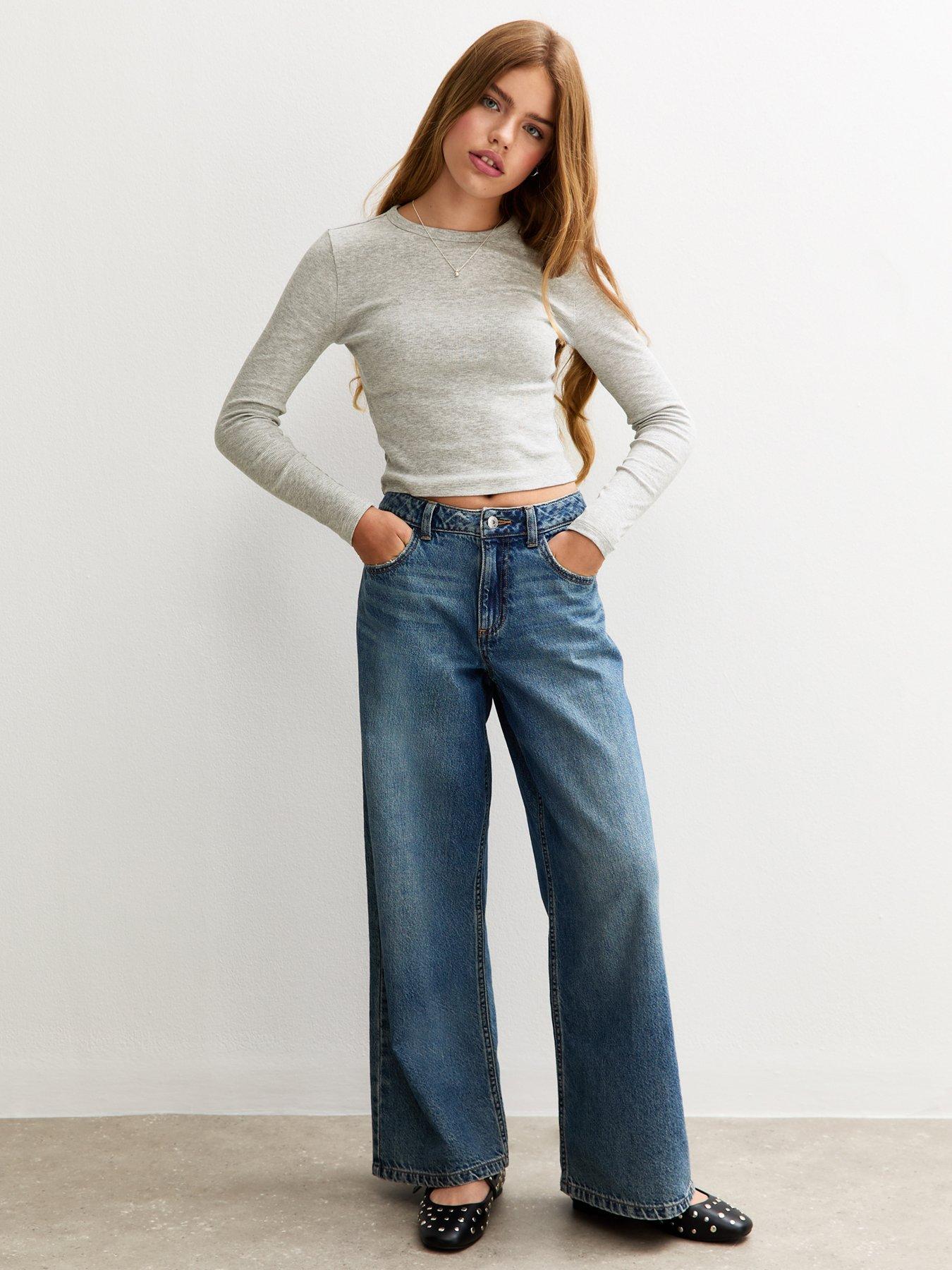 new-look-915-girls-ribbed-baby-tee-long-sleeve-top-grey