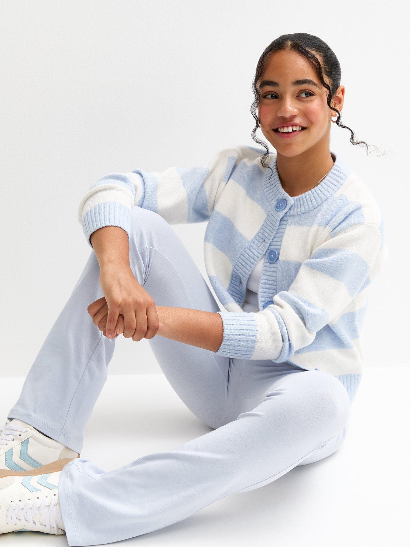 new-look-915-girls-folded-waist-flared-jersey-leggings-light-blue