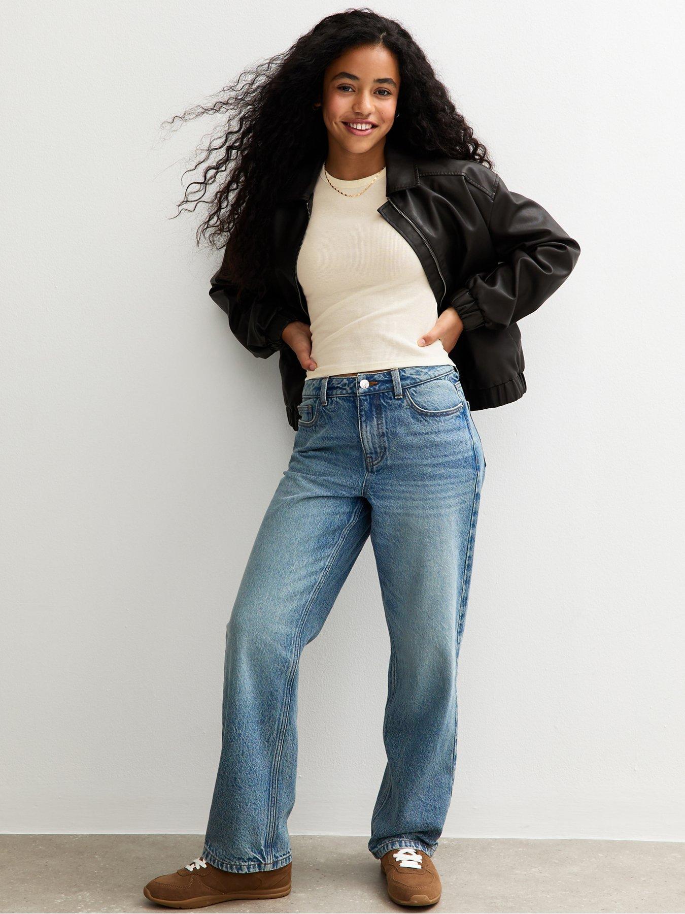 Image 3 of 4 of New Look 915 Girls Ribbed Baby Tee Long Sleeve Top - Off White