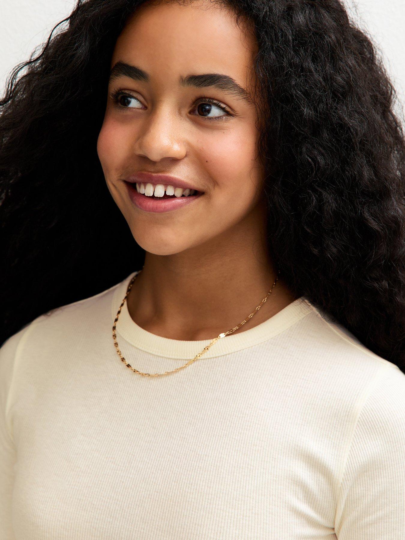 Image 4 of 4 of New Look 915 Girls Ribbed Baby Tee Long Sleeve Top - Off White