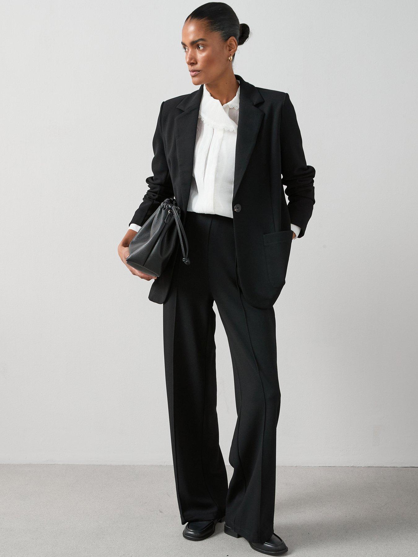 Image 1 of 6 of The Very Collection Womens Edge-to-Edge Stretch Jersey Blazer - Black