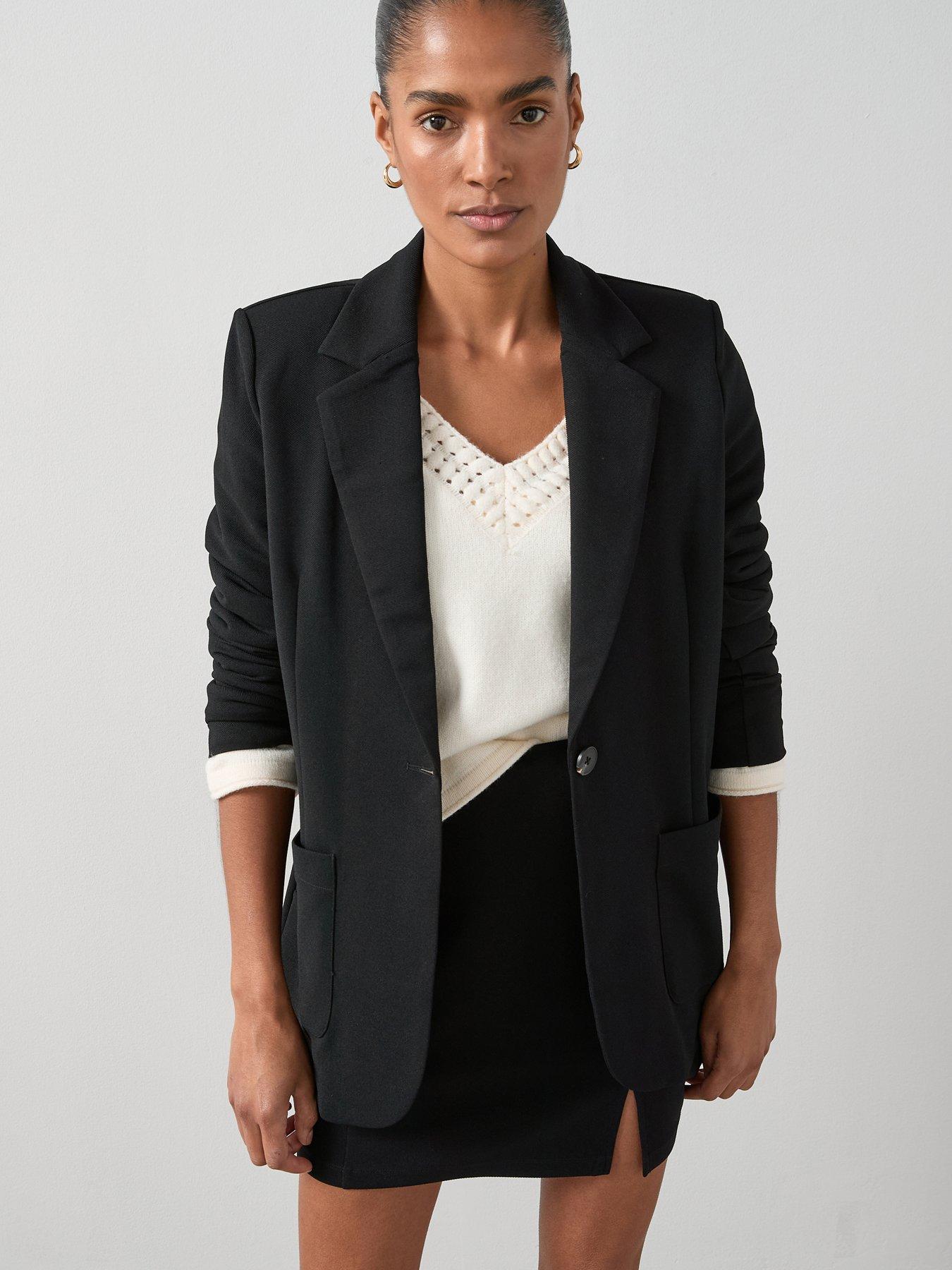Image 3 of 6 of The Very Collection Womens Edge-to-Edge Stretch Jersey Blazer - Black