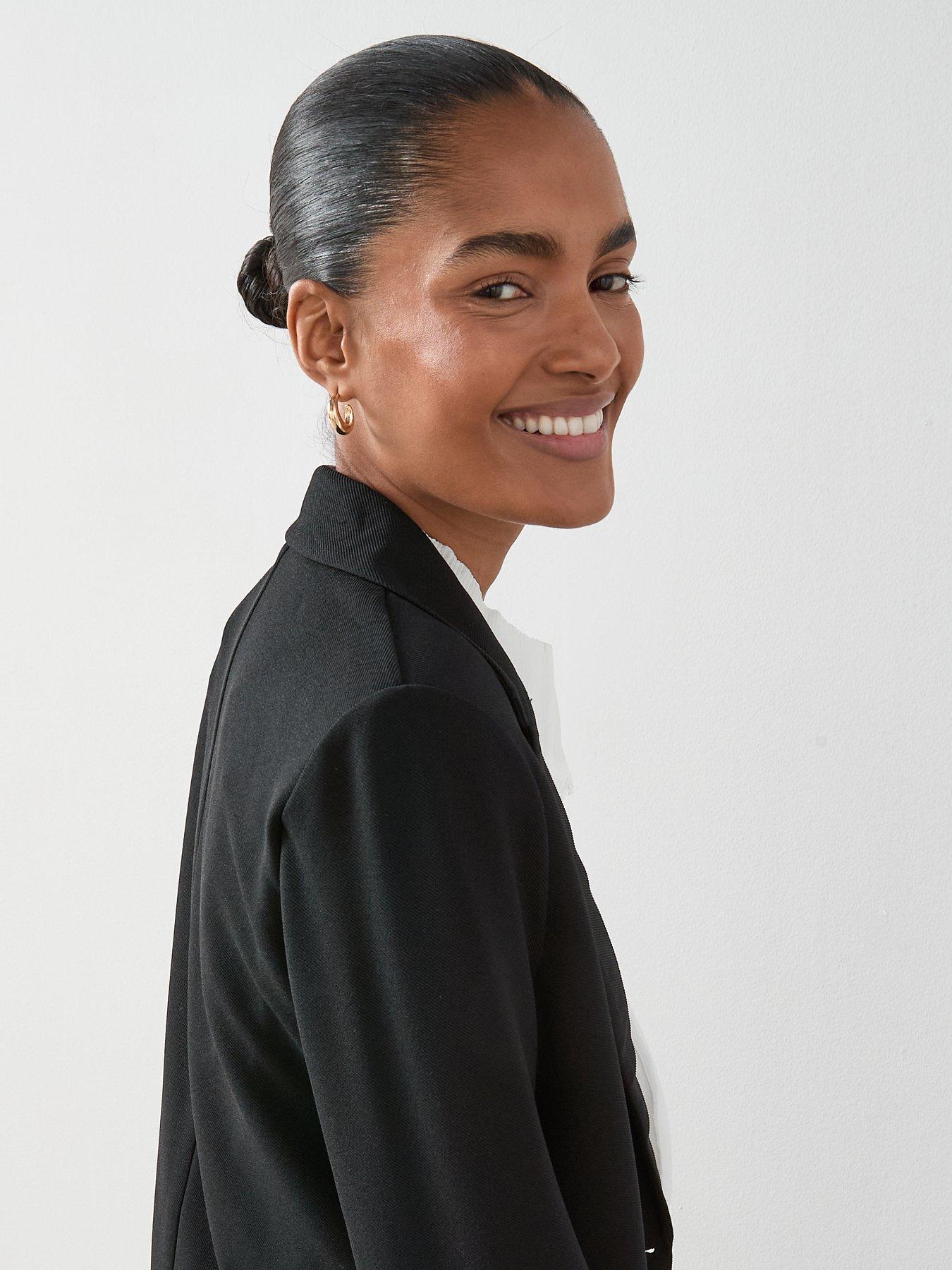 Image 4 of 6 of The Very Collection Womens Edge-to-Edge Stretch Jersey Blazer - Black
