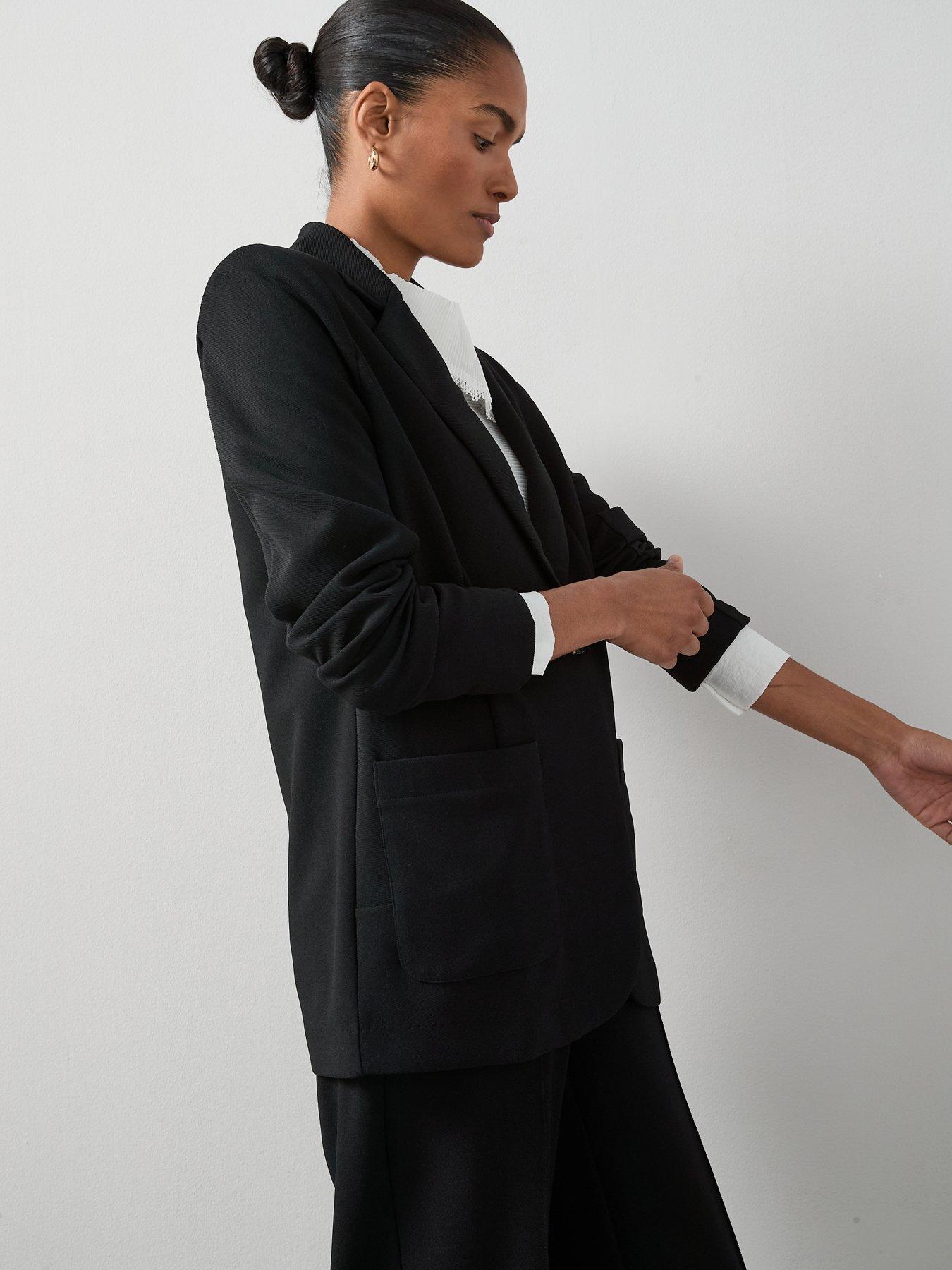 Image 6 of 6 of The Very Collection Womens Edge-to-Edge Stretch Jersey Blazer - Black
