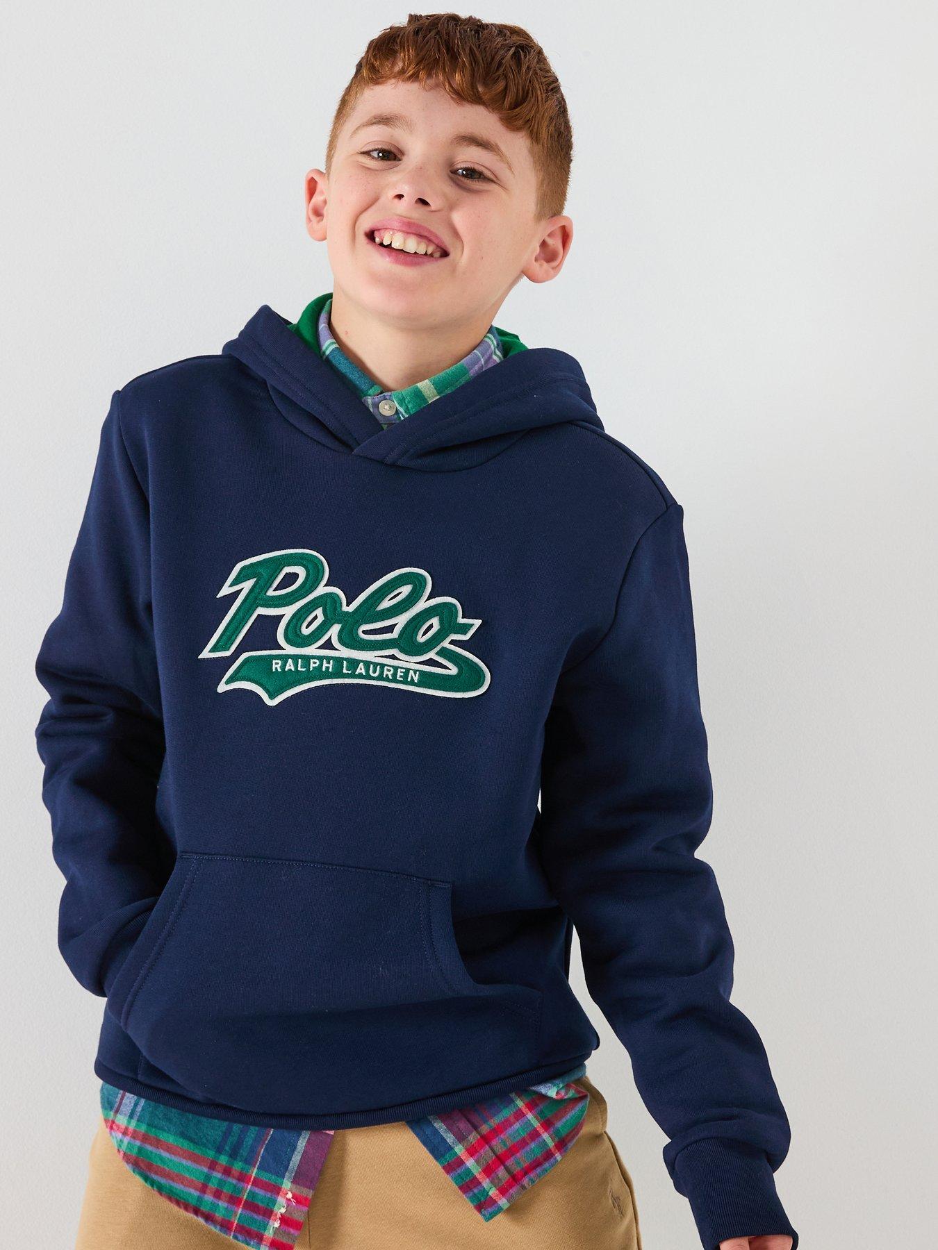 Polo Ralph Lauren Boys Script Logo Hoodie - Navy