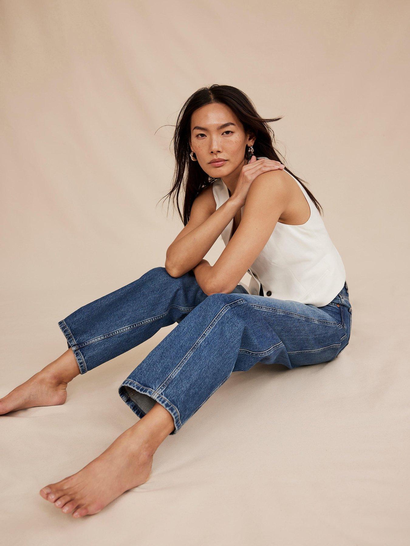 Image 4 of 6 of Mint Velvet High Rise Tapered Barrel Jean - Blue