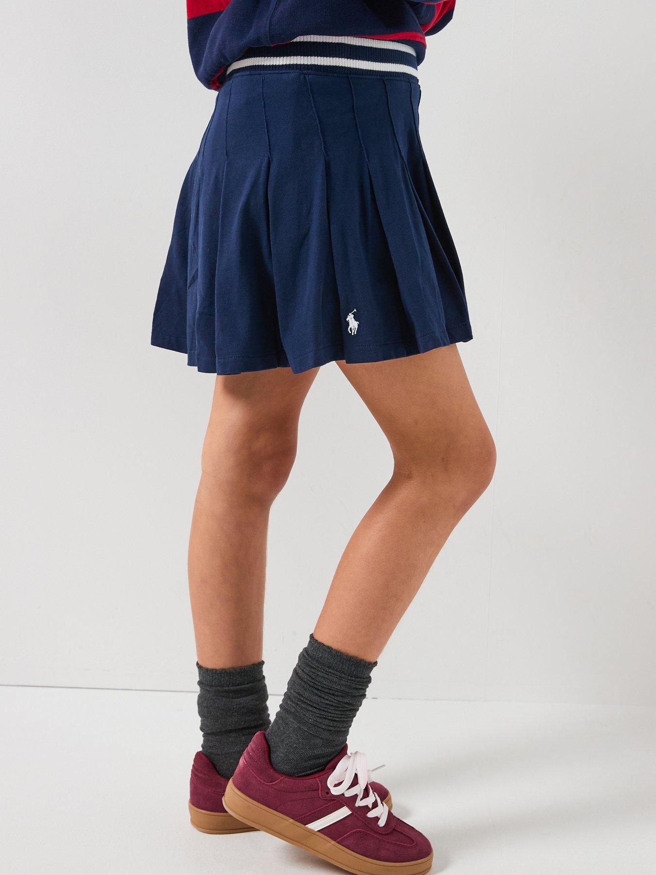 Polo Ralph Lauren Girls Pleated Skort - Navy