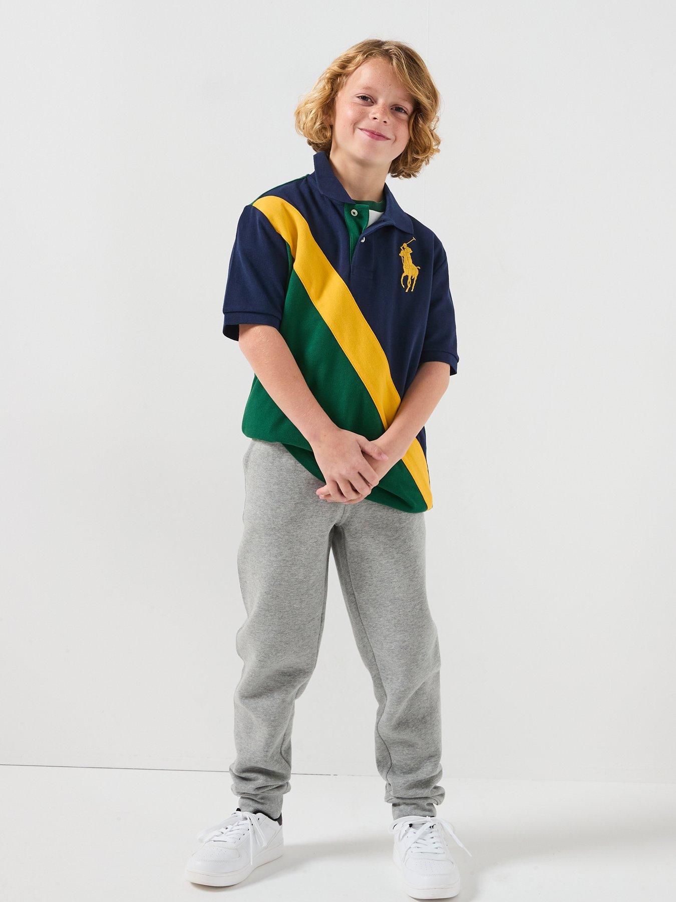 Image 3 of 6 of Polo Ralph Lauren Boys Short Sleeve Diagonal Stripe Shirt - Multi