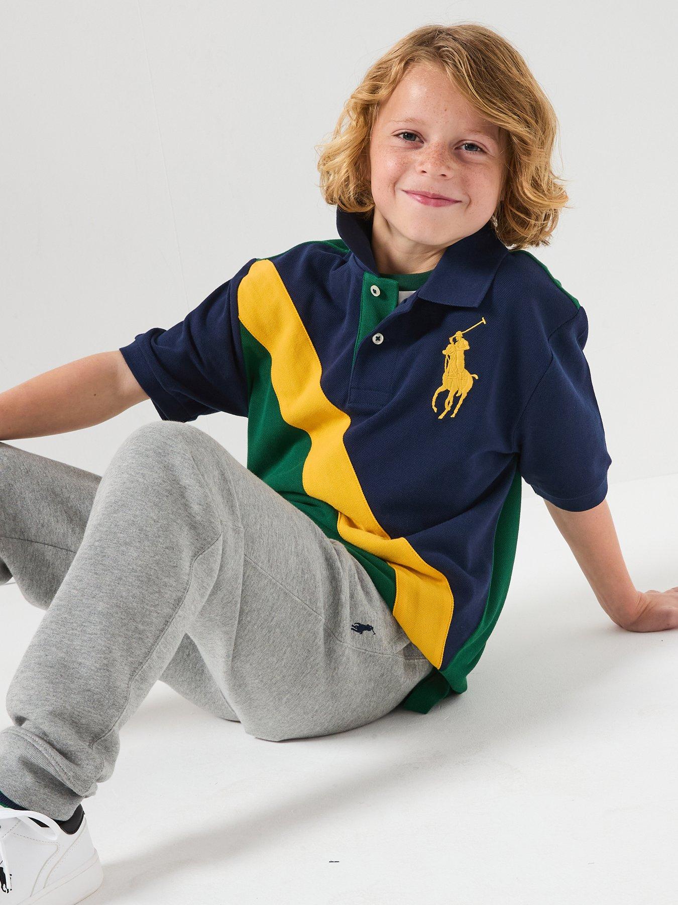 Image 5 of 6 of Polo Ralph Lauren Boys Short Sleeve Diagonal Stripe Shirt - Multi