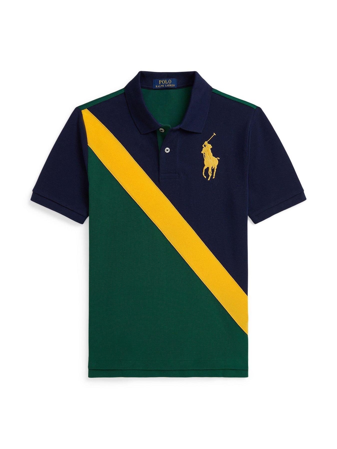 Image 6 of 6 of Polo Ralph Lauren Boys Short Sleeve Diagonal Stripe Shirt - Multi
