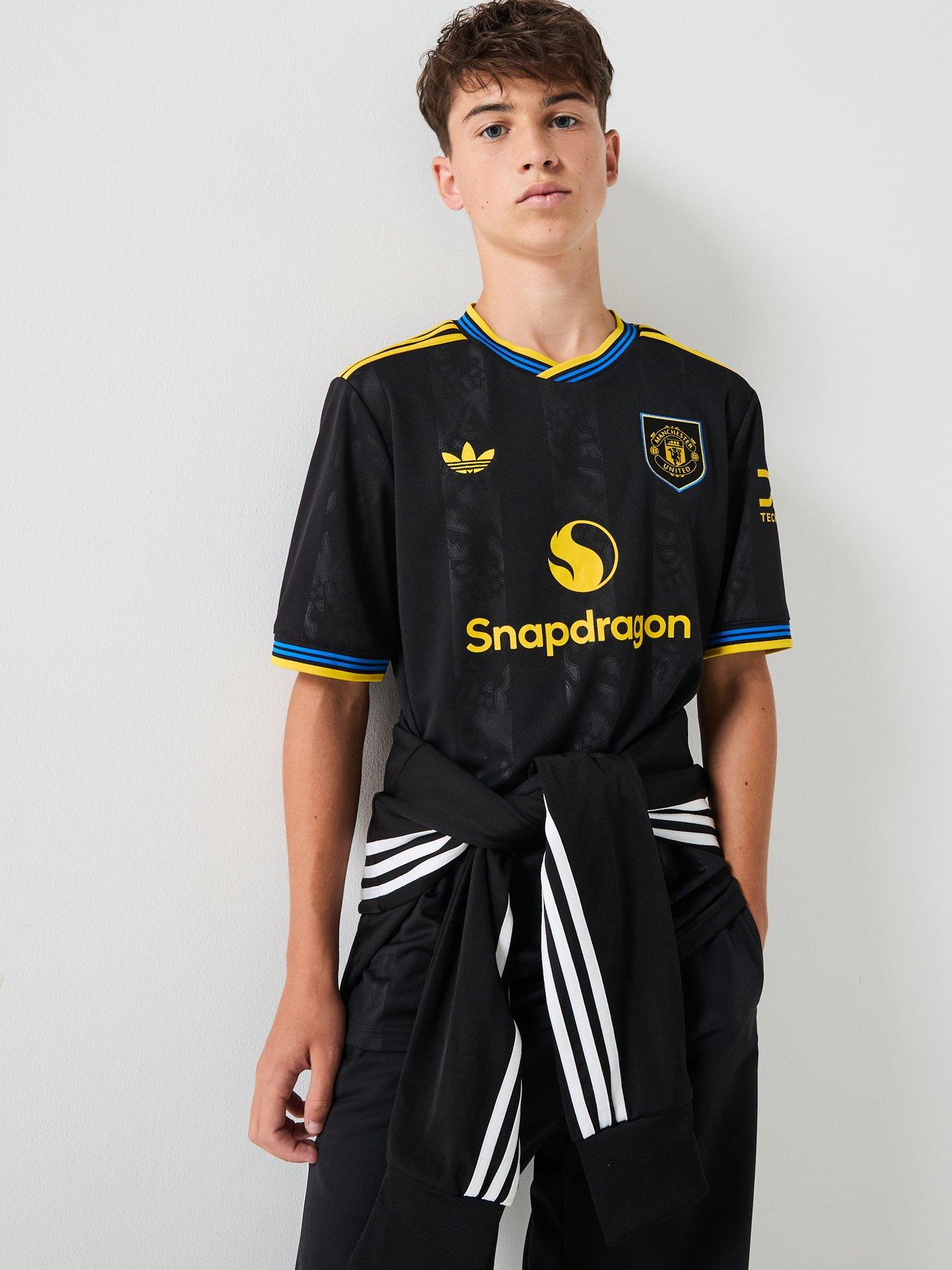 adidas Manchester United Junior 25/26 Third Replica Football Shirt - Black