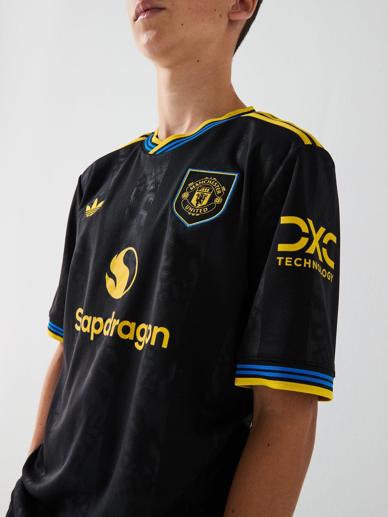 Image 4 of 6 of adidas Manchester United Junior 25/26 Third Replica Football Shirt - Black