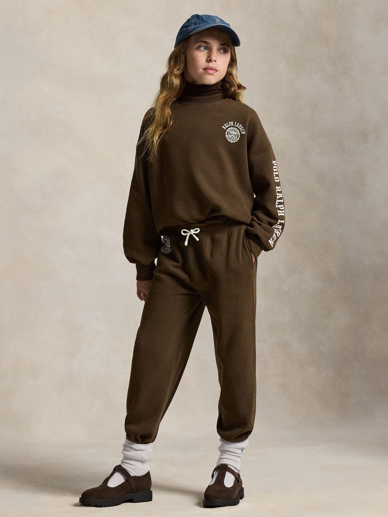 Polo Ralph Lauren Girls Varsity Sweatshirt - Brown