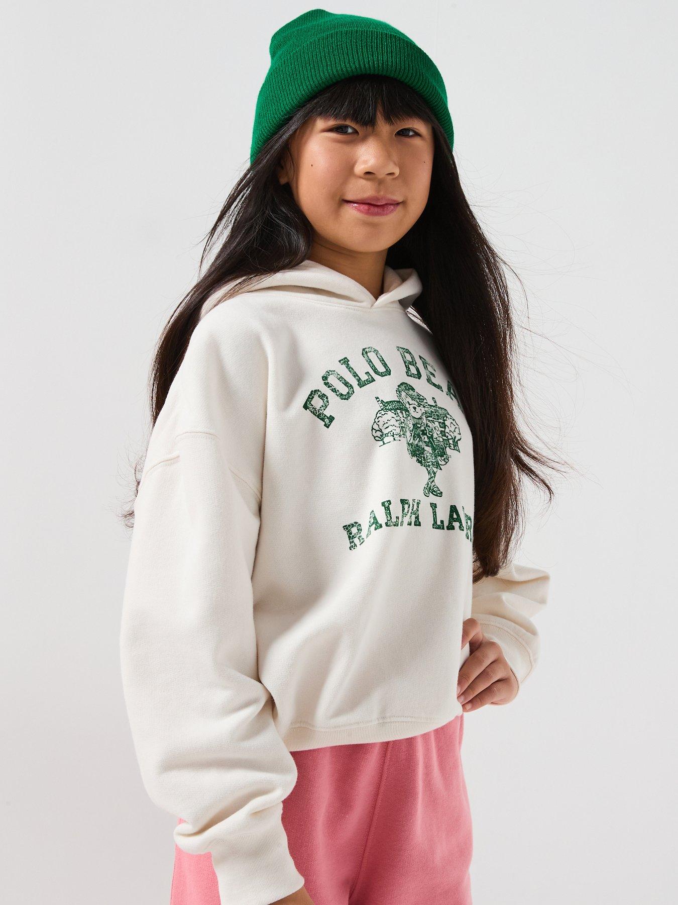 Polo Ralph Lauren Girls Bear Hoodie - Off White