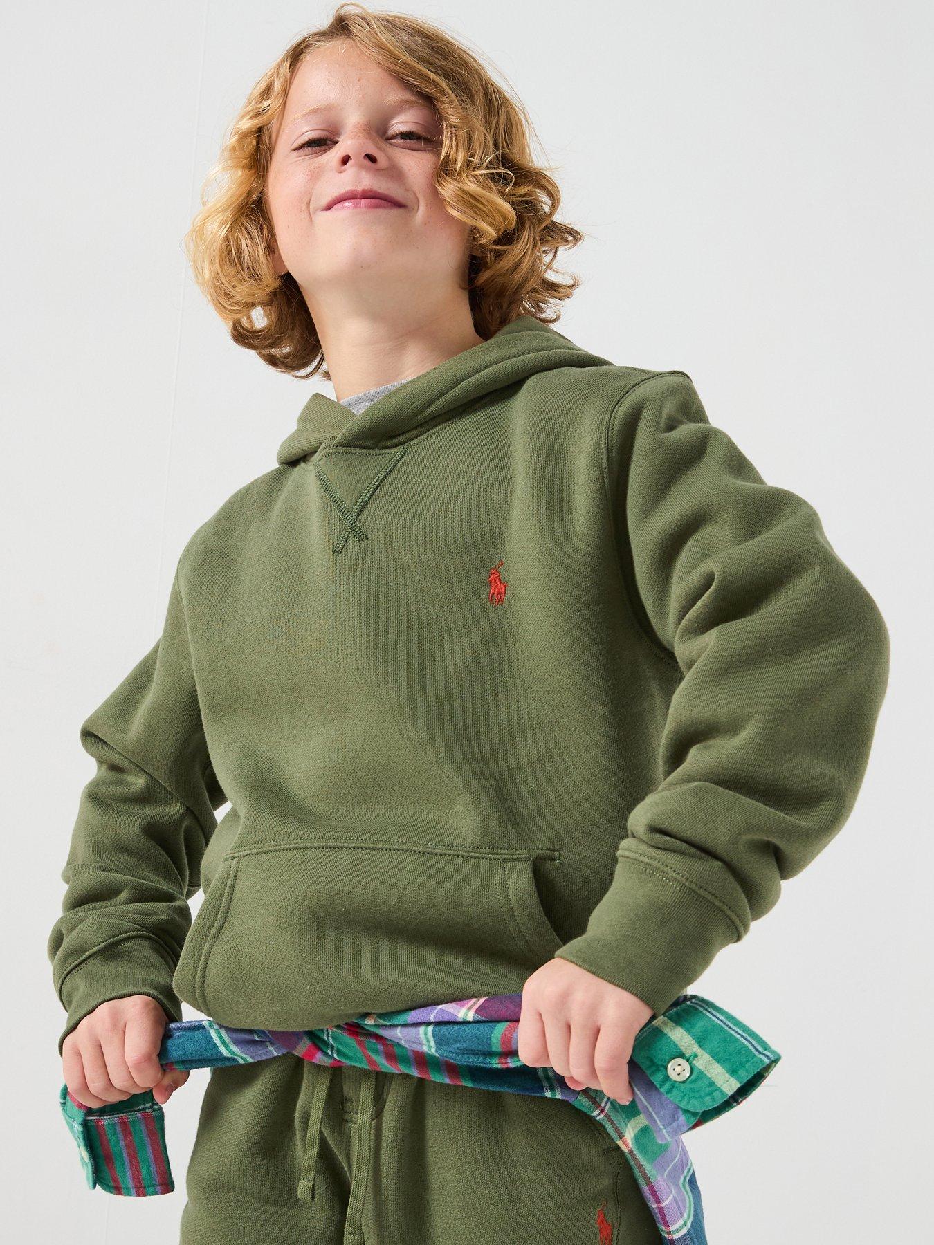 Image 1 of 5 of Polo Ralph Lauren Boys Classic Logo Hoodie - Olive