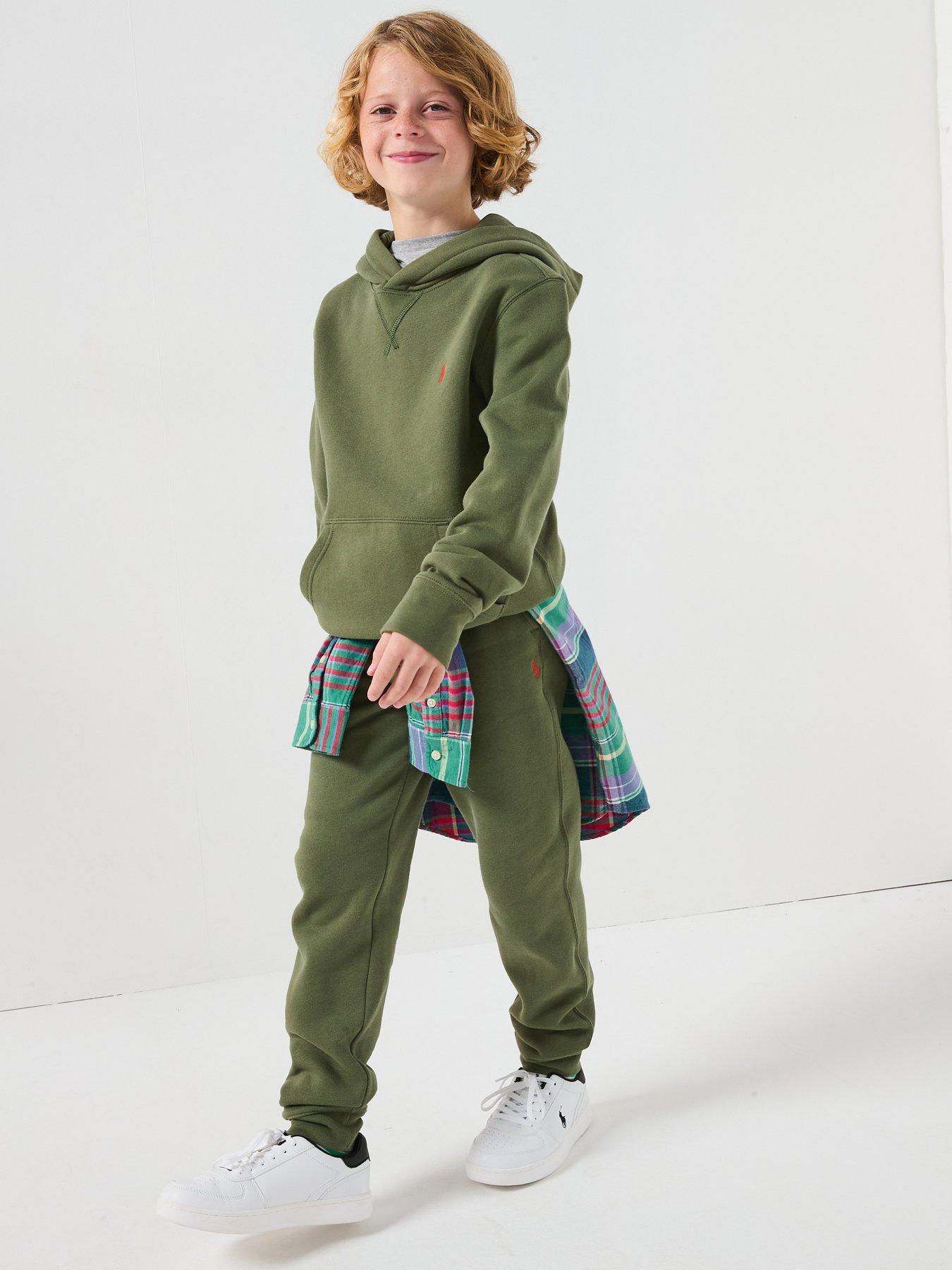 Image 3 of 5 of Polo Ralph Lauren Boys Classic Logo Hoodie - Olive