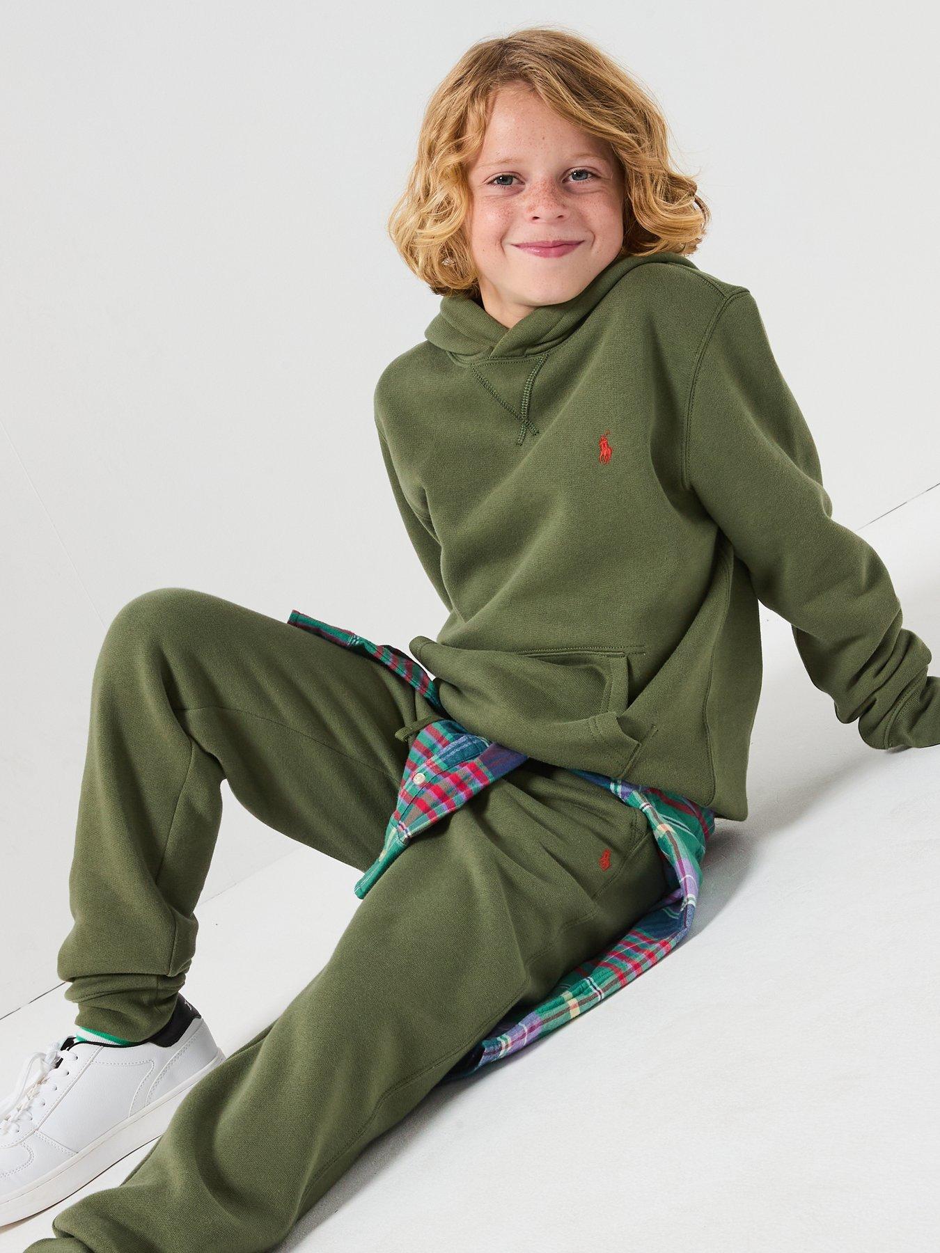 Image 4 of 5 of Polo Ralph Lauren Boys Classic Logo Hoodie - Olive