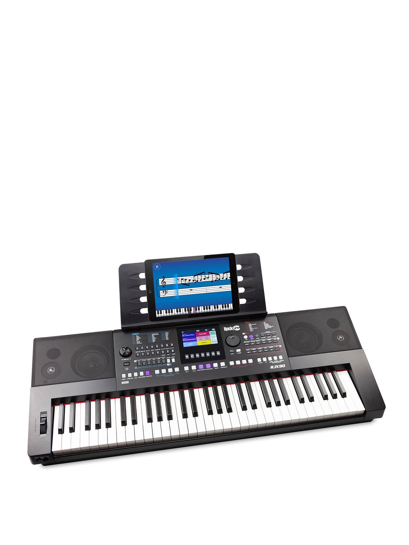 RockJam RockJam RJX90 61 Key Music Keyboard - Rechargeable Digital Piano with Touch Screen, MIDI, Bluetooth, 776 Tones, 248 Rhythms  &  Learning Apps