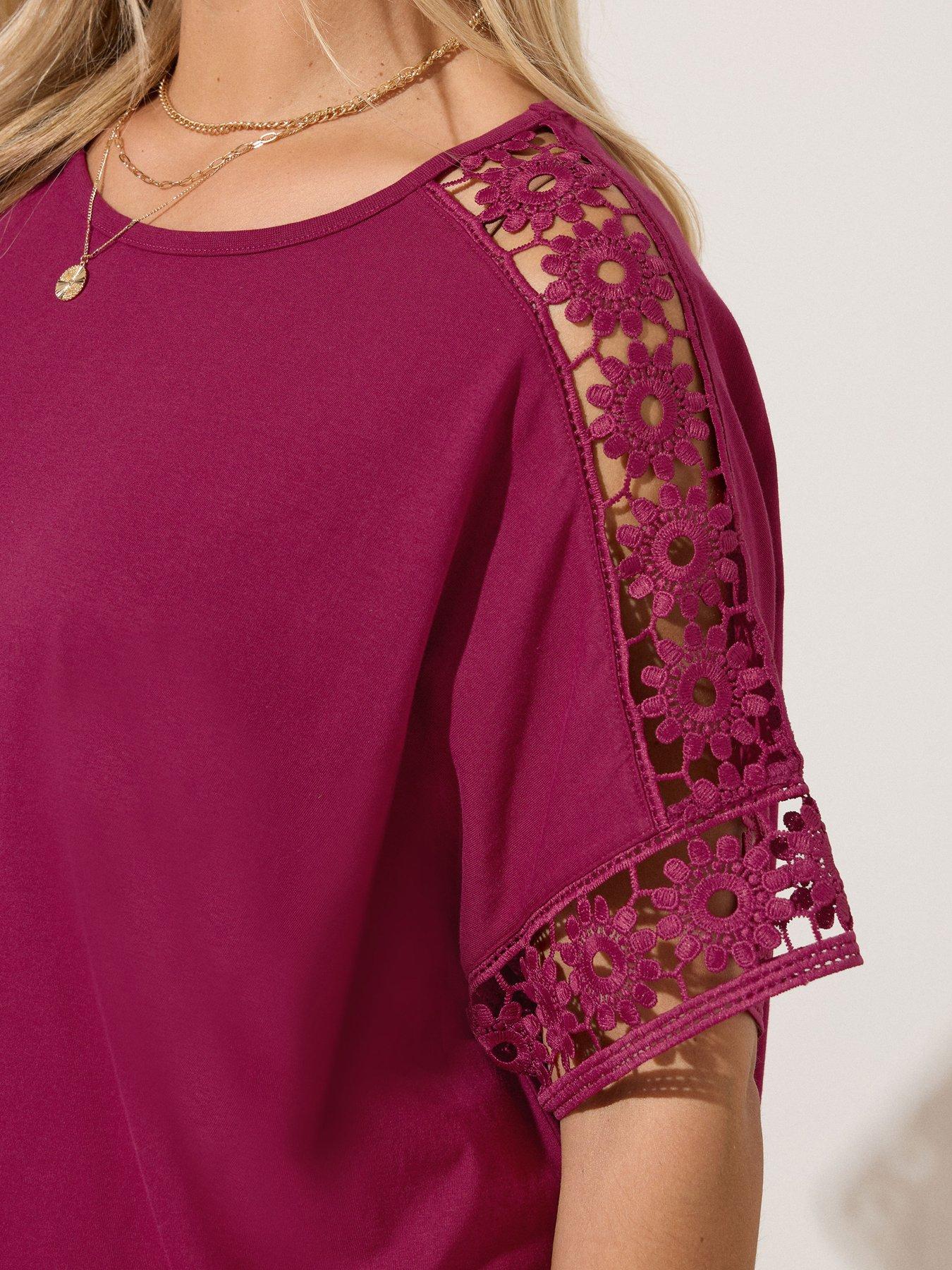 yours-curve-boxy-crochet-insert-t-shirt-pinkoutfit