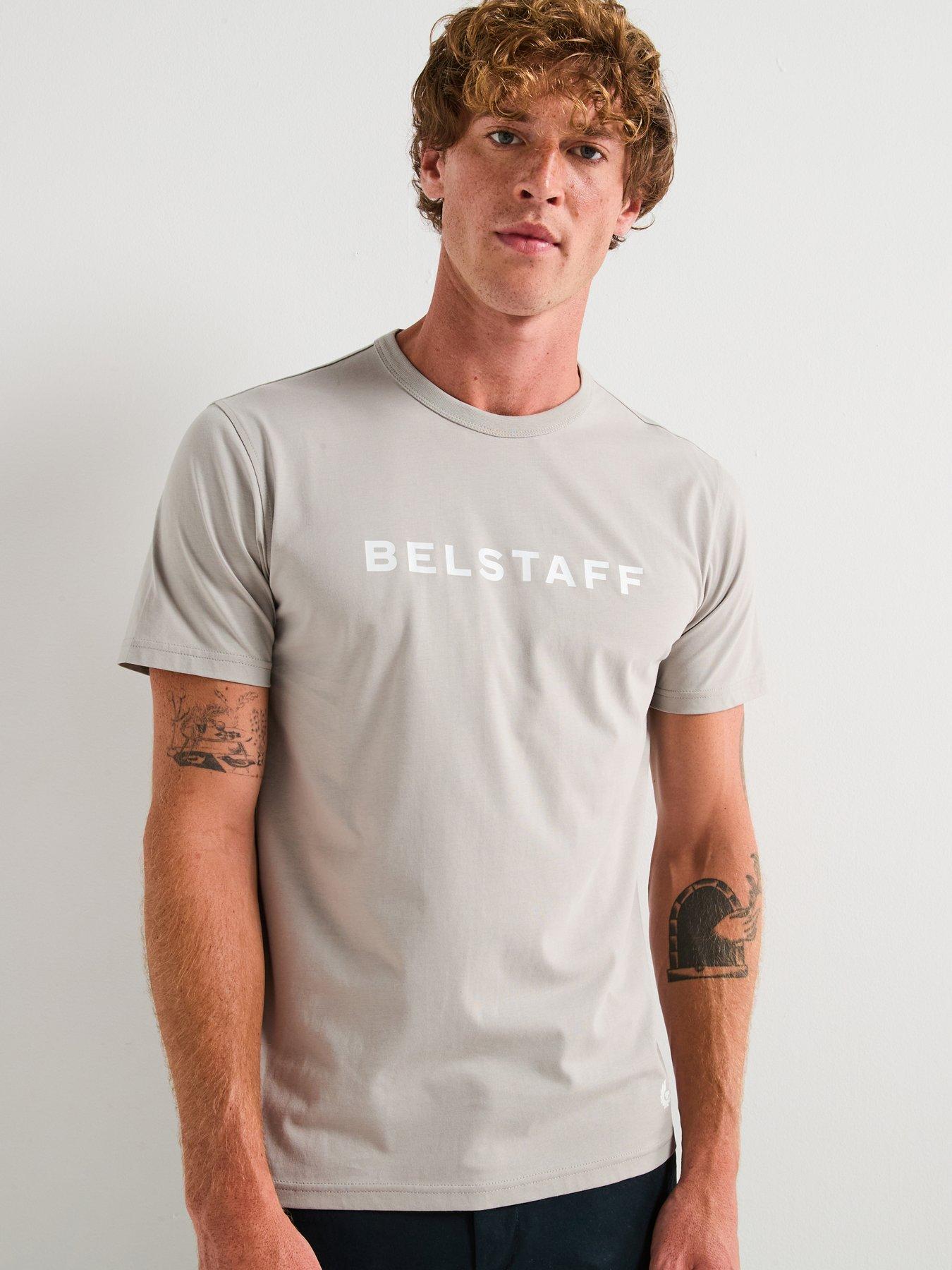 Image 1 of 6 of Belstaff Linear Logo T-Shirt - Grey