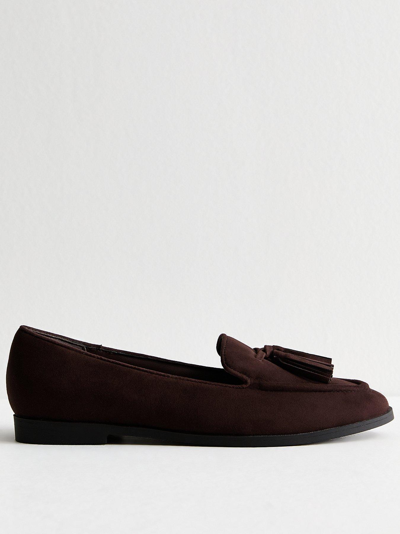 new-look-brown-suedette-tassel-loafers