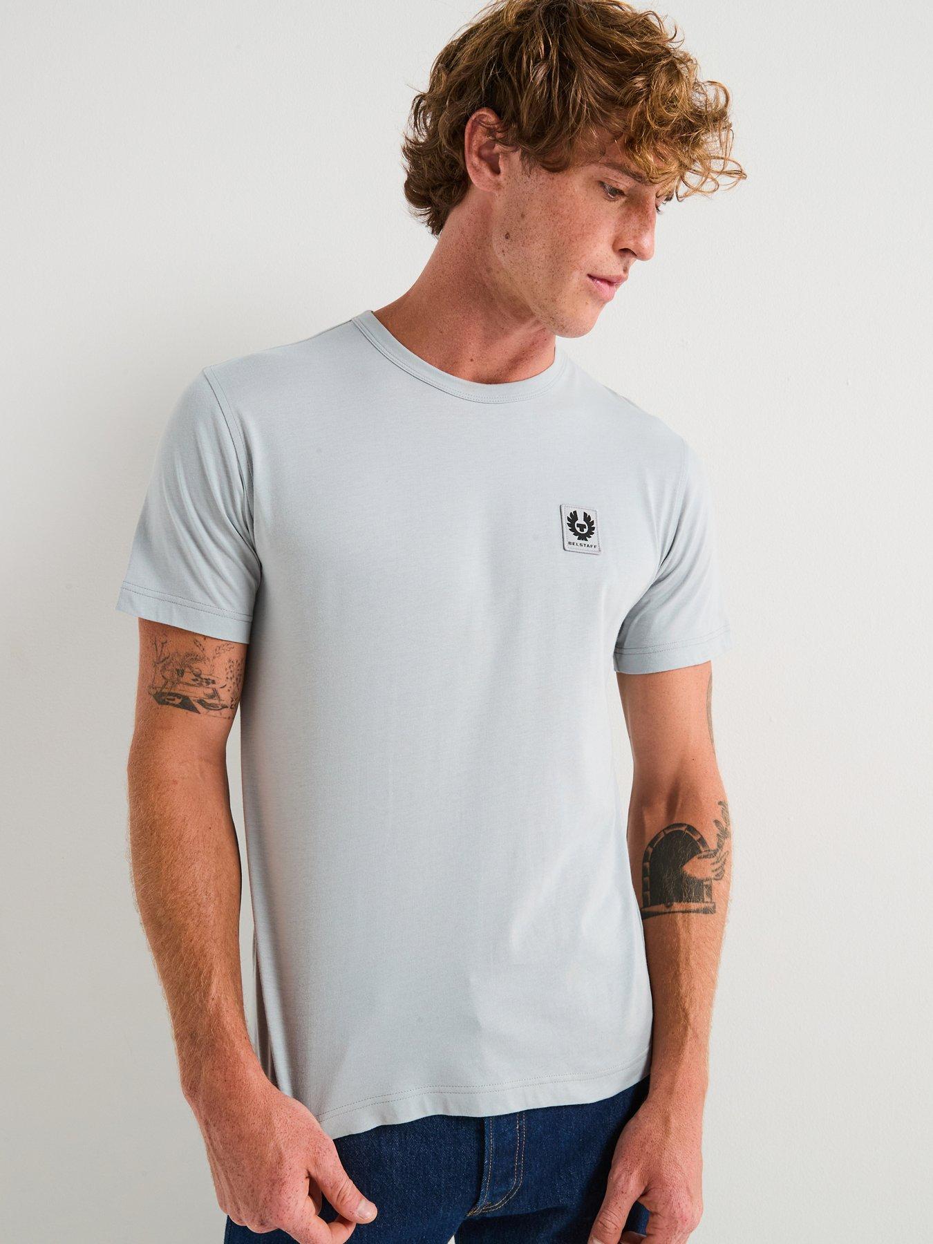 Image 1 of 6 of Belstaff Left Chest Patch Logo T-Shirt - Light Blue