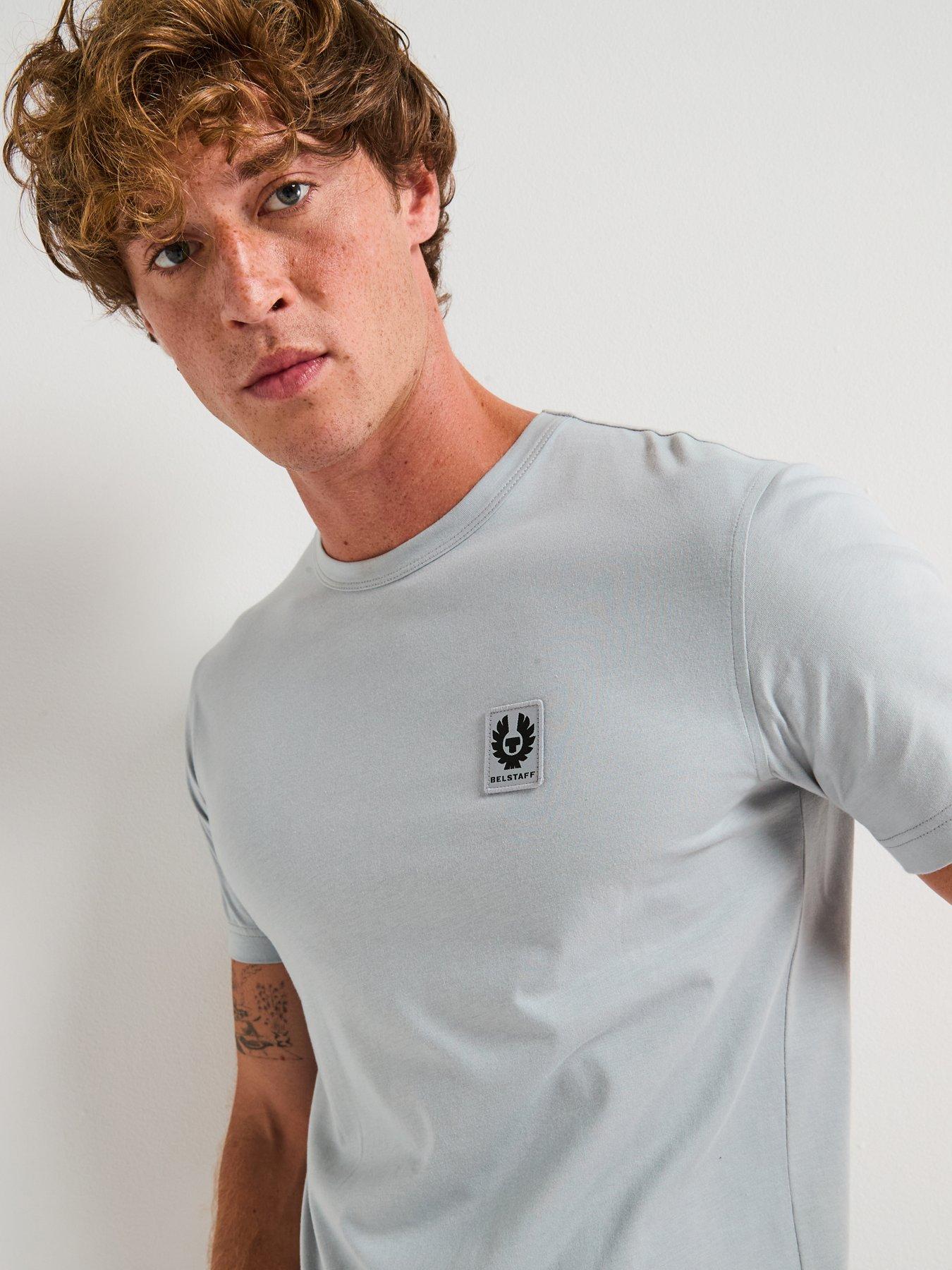Image 4 of 6 of Belstaff Left Chest Patch Logo T-Shirt - Light Blue