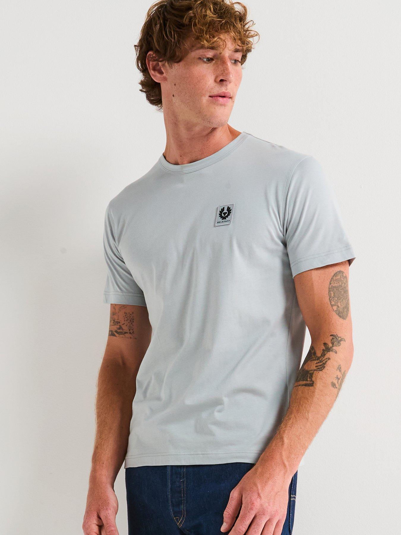 Image 5 of 6 of Belstaff Left Chest Patch Logo T-Shirt - Light Blue