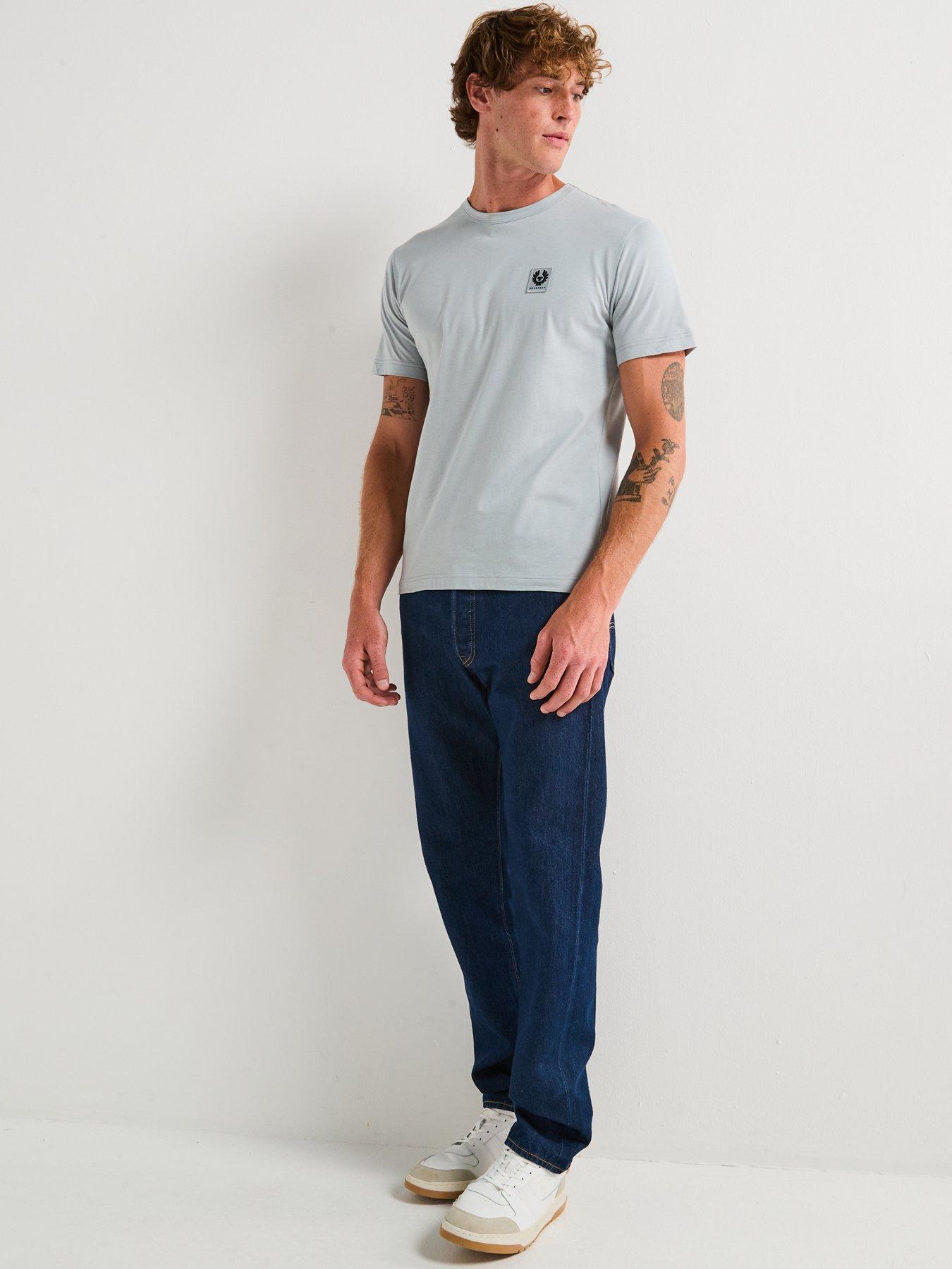 Image 6 of 6 of Belstaff Left Chest Patch Logo T-Shirt - Light Blue