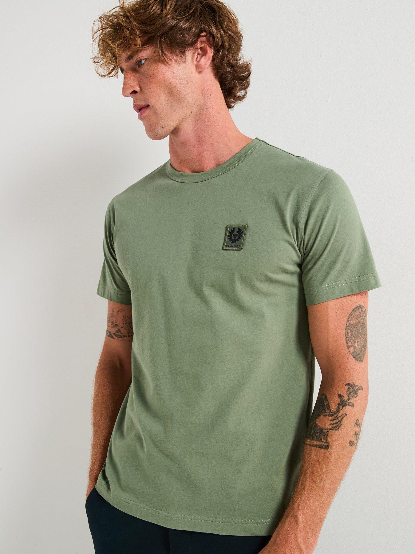 Image 1 of 6 of Belstaff Left Chest Patch Logo T-Shirt - Light Green
