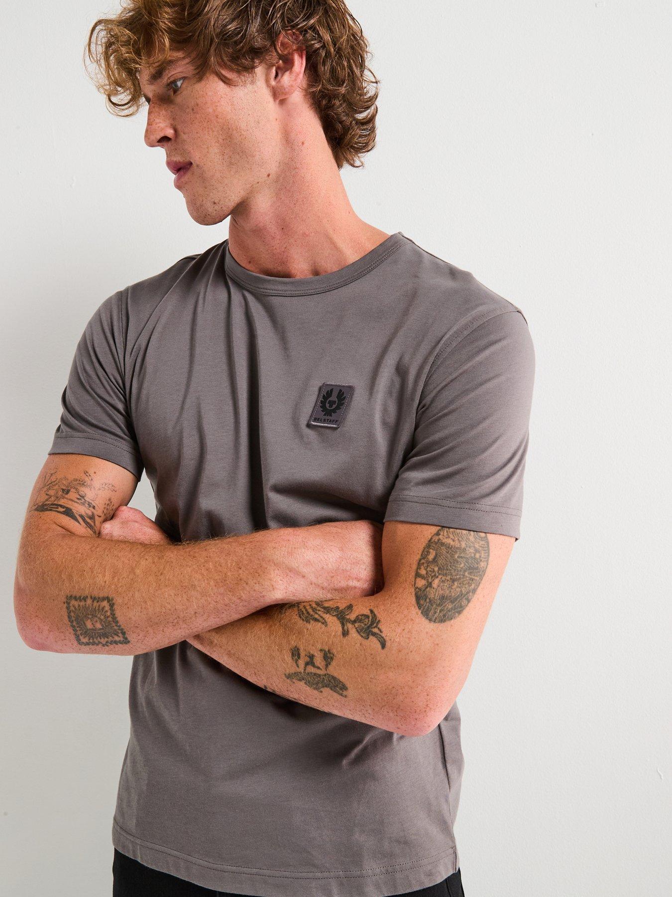 Image 1 of 6 of Belstaff Left Chest Patch Logo T-Shirt - Dark Grey