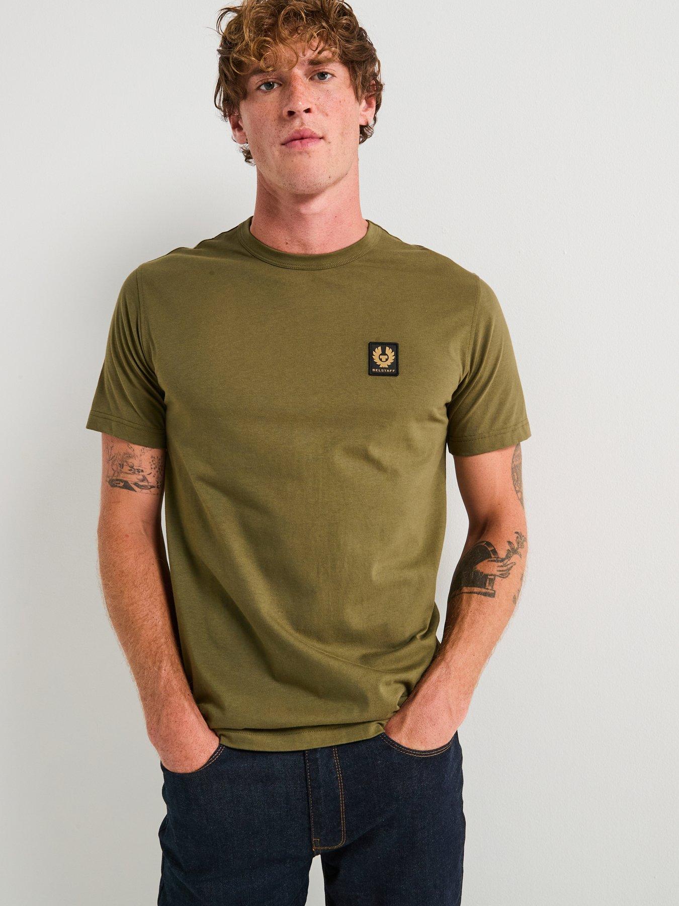 Image 1 of 6 of Belstaff Left Chest Patch Logo Regular Fit T-Shirt - Green