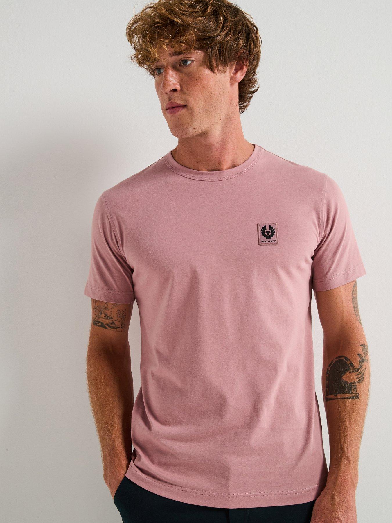 Belstaff Left Chest Patch Logo T-Shirt - Dark Pink