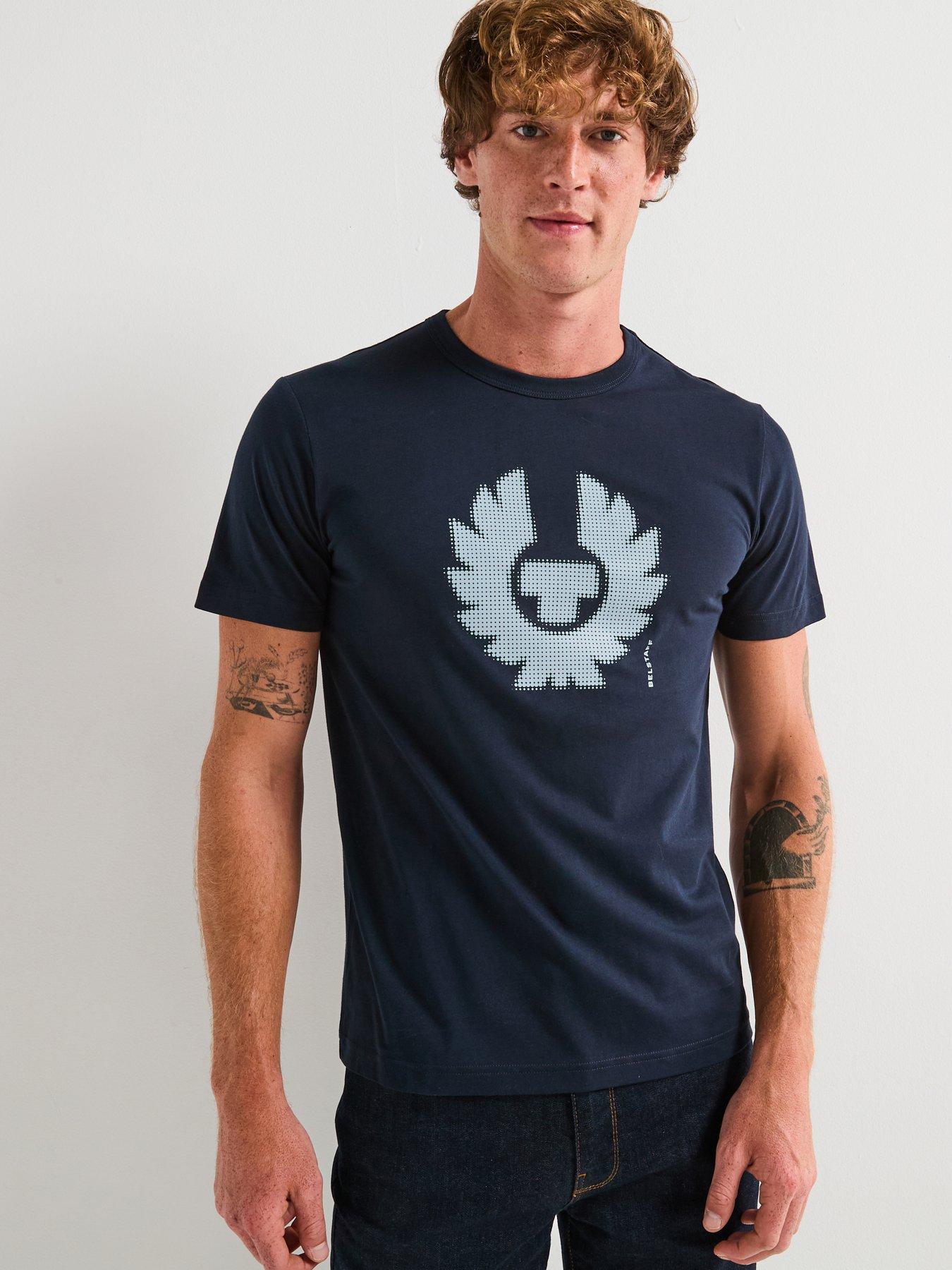 Belstaff Bitmap Large Logo T-Shirt - Navy