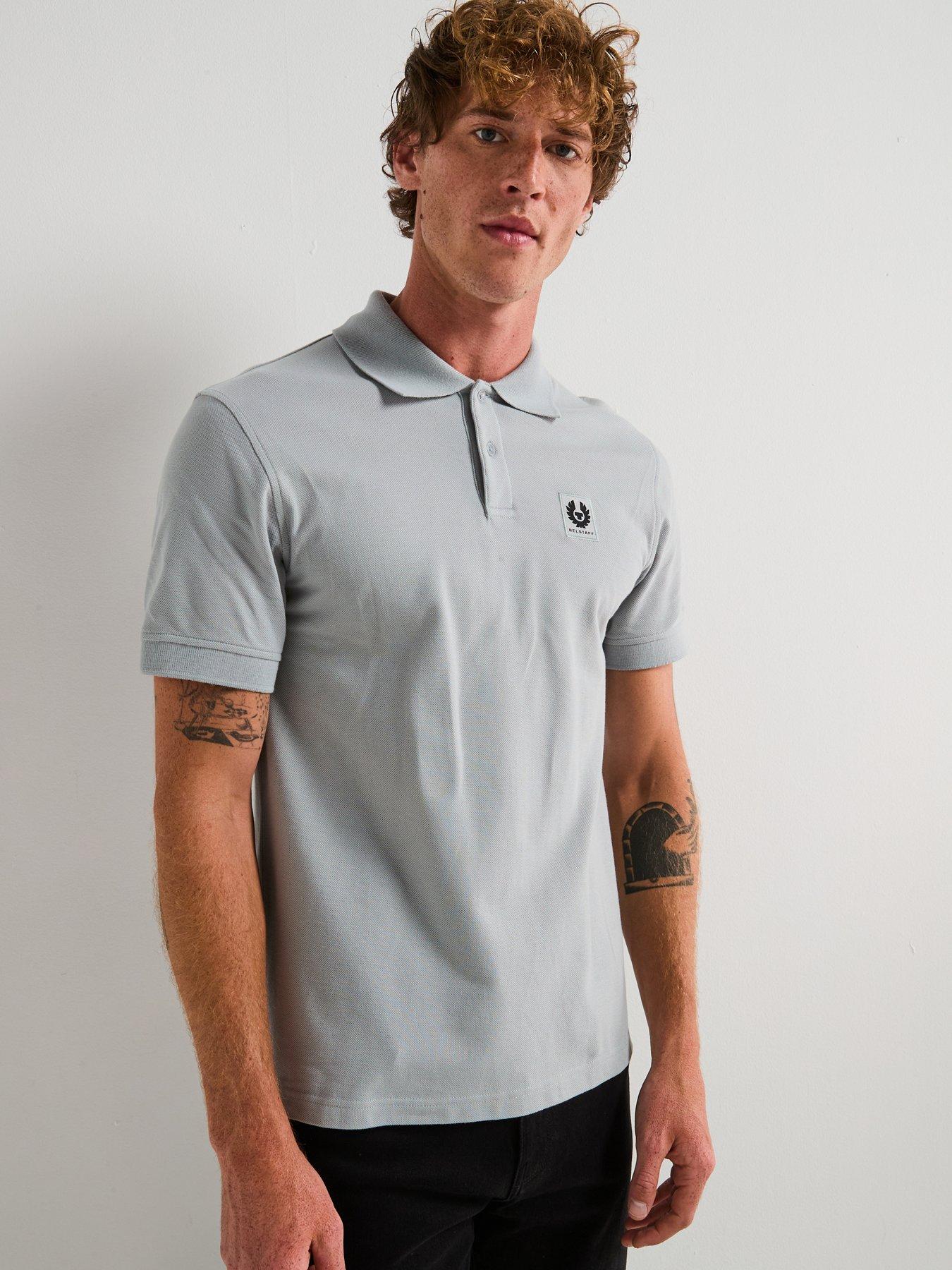 Belstaff Left Chest Patch Logo Polo Shirt - Light Blue