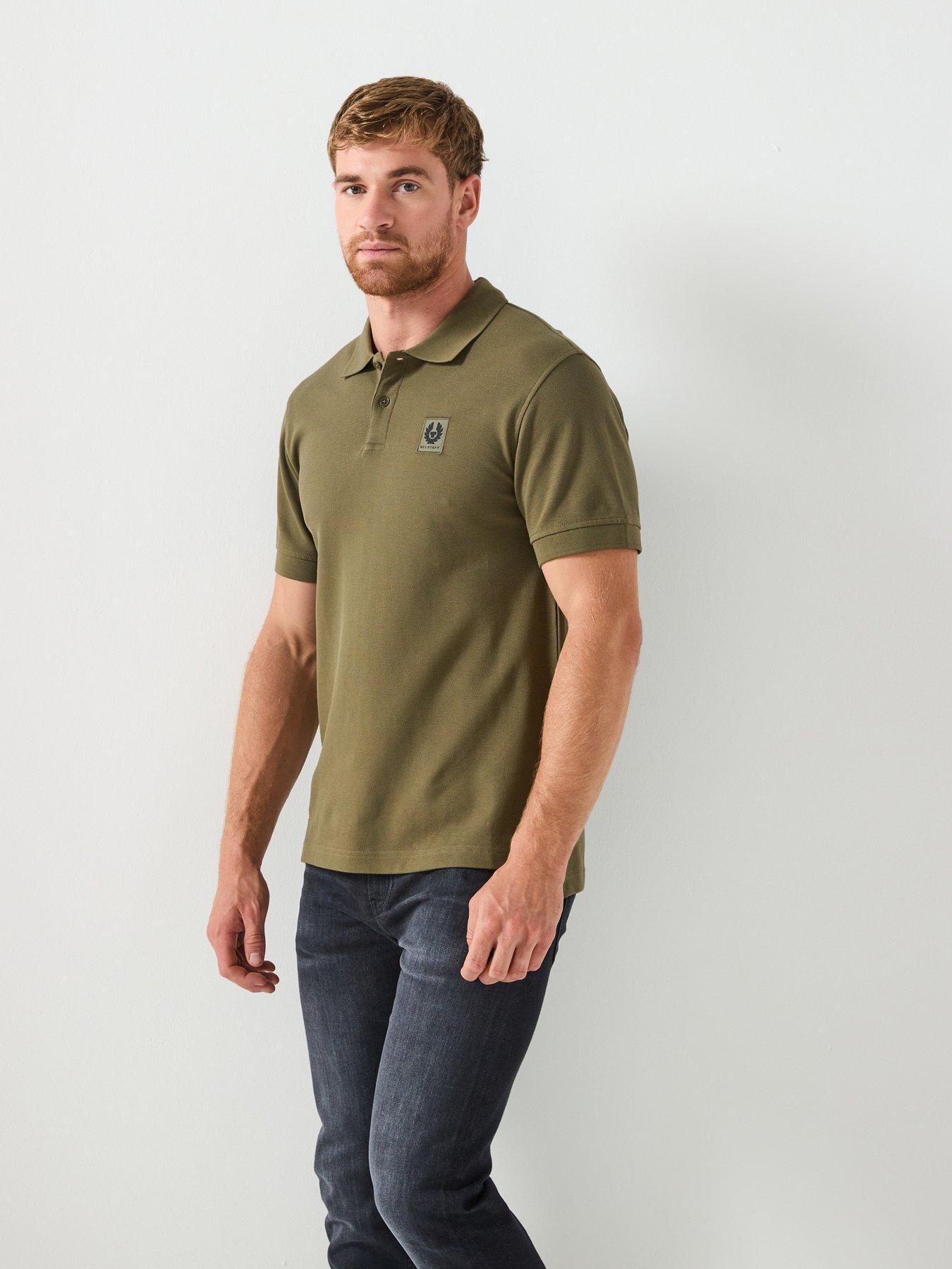 Belstaff Left Chest Patch Logo Regular Fit Polo Shirt - Green