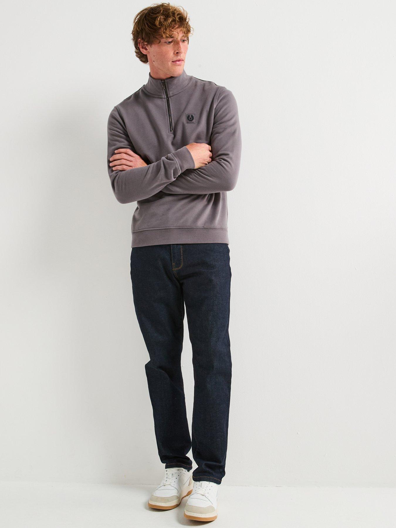 belstaff-left-chest-patch-logo-quarter-zip-sweat-dark-greydetail