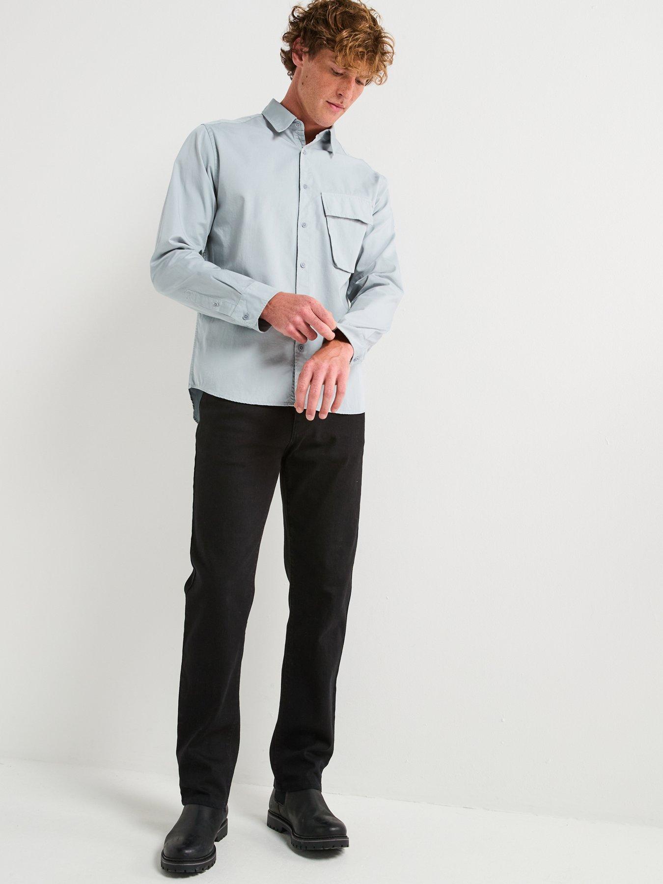 Image 3 of 6 of Belstaff Scale Logo Patch Sleeve Cotton Shirt - Light Blue
