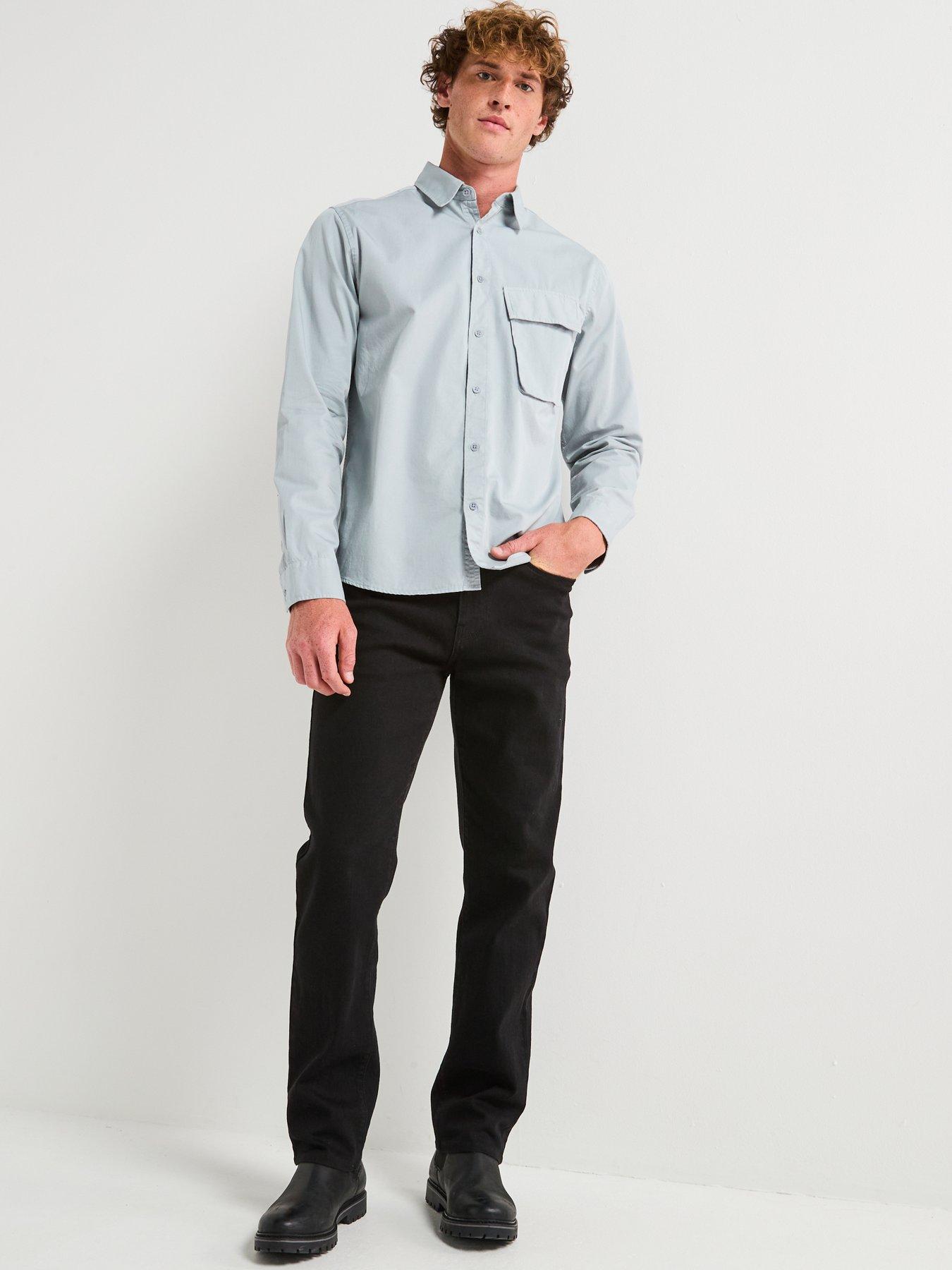 Image 5 of 6 of Belstaff Scale Logo Patch Sleeve Cotton Shirt - Light Blue