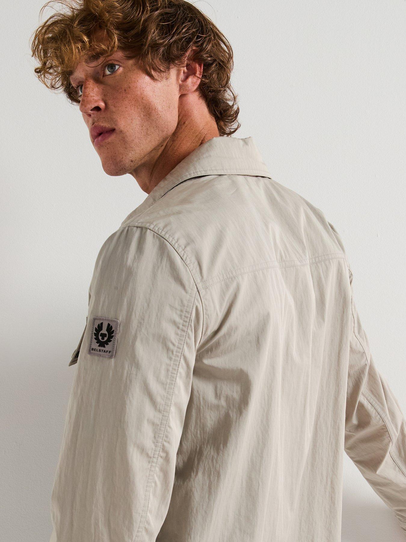 Image 4 of 6 of Belstaff Drome Cotton Zip Overshirt - Grey