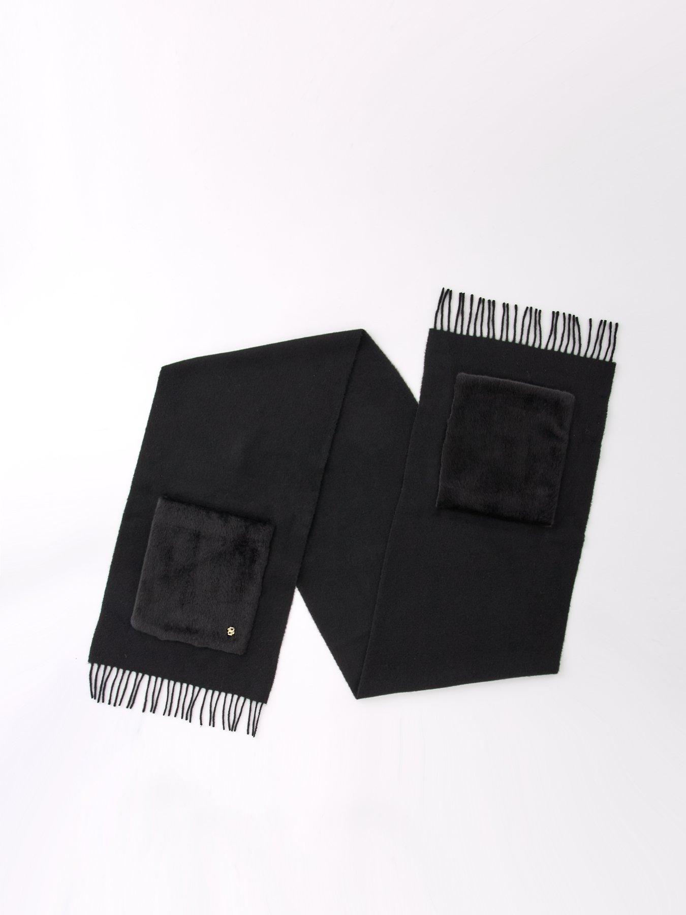 Image 3 of 4 of BOSS Grayce Knitted Scarf - Black
