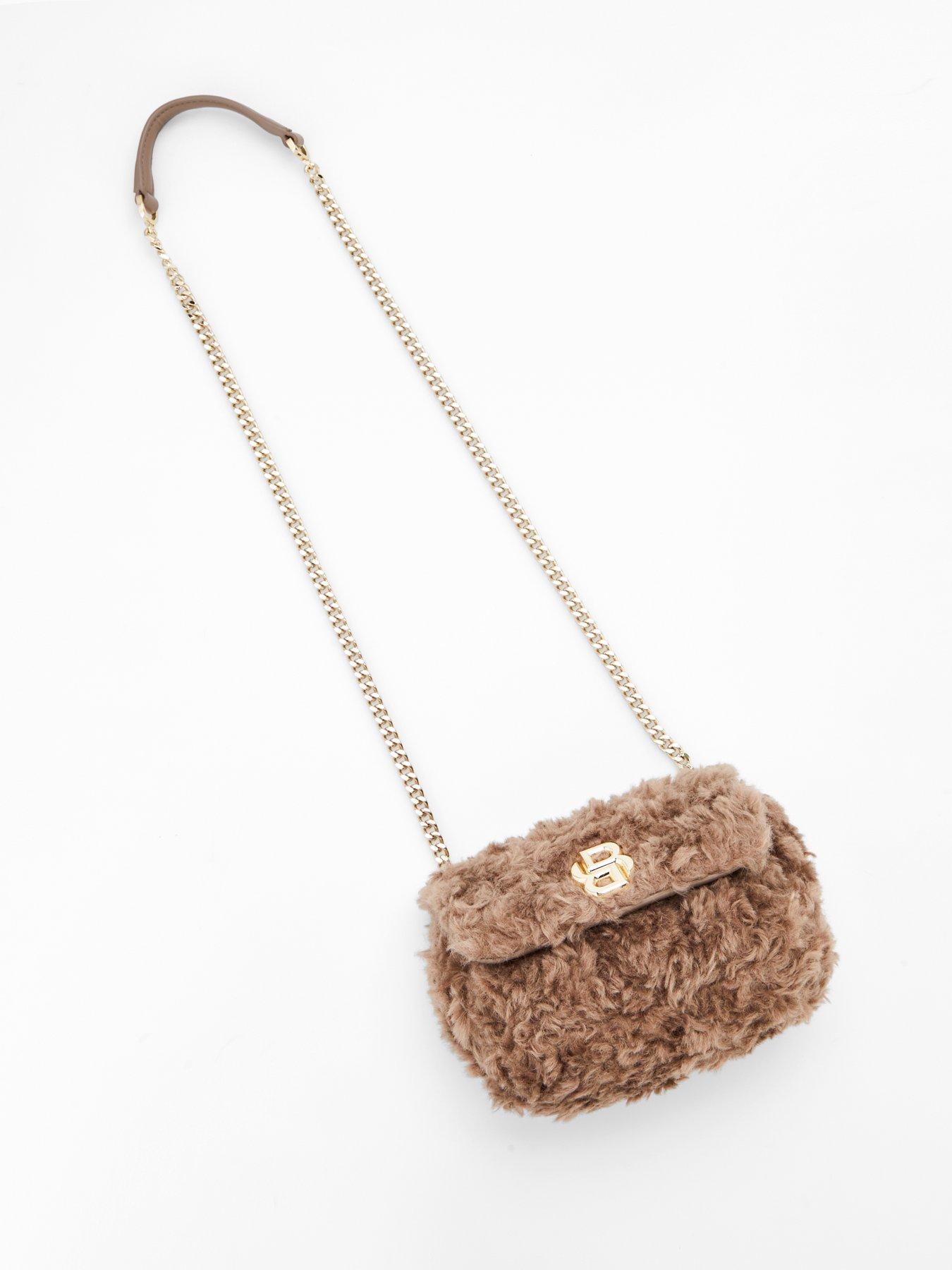 Image 2 of 5 of BOSS Icon Furry Textured Crossbody Bag - Brown