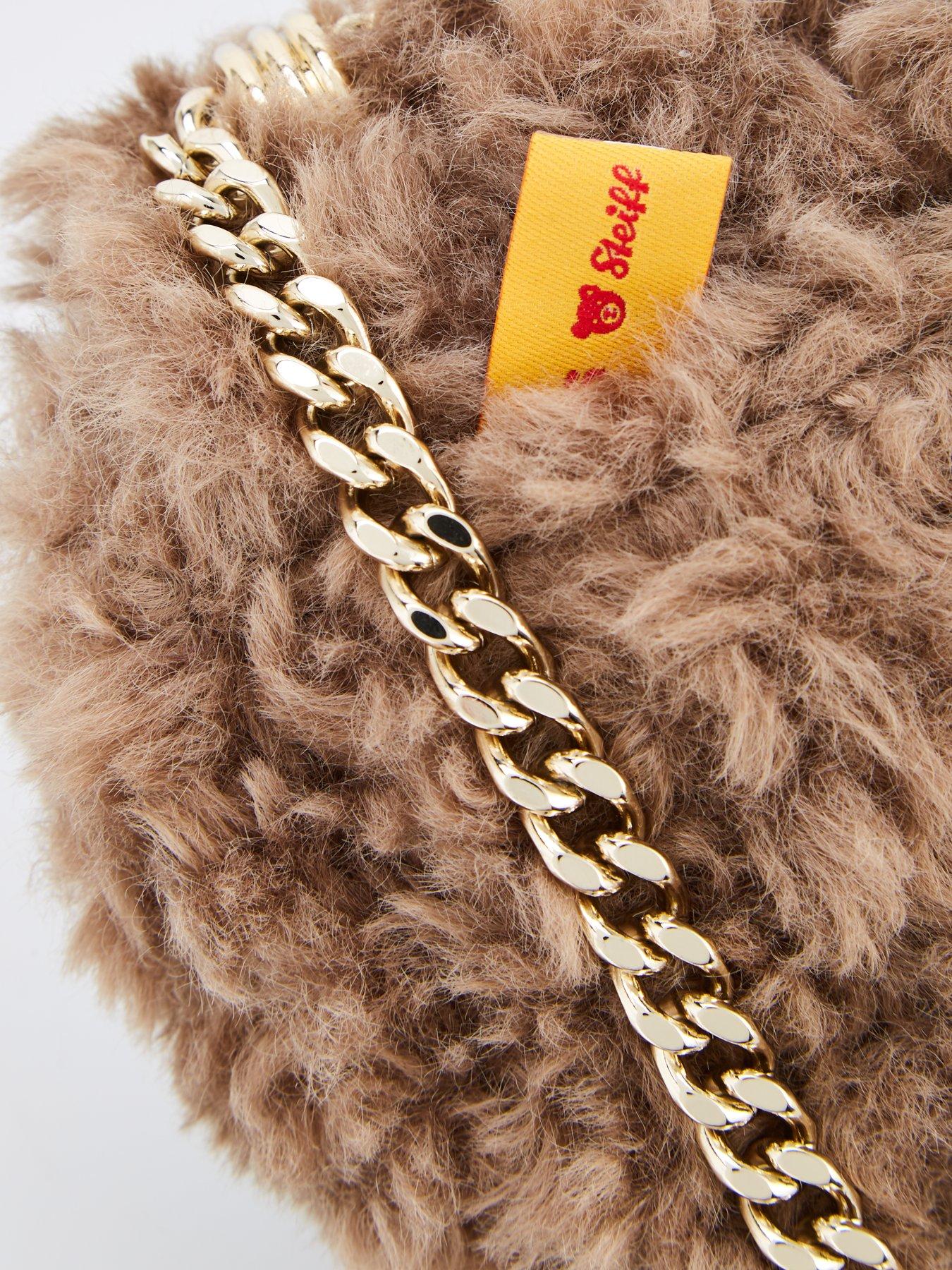 Image 4 of 5 of BOSS Icon Furry Textured Crossbody Bag - Brown
