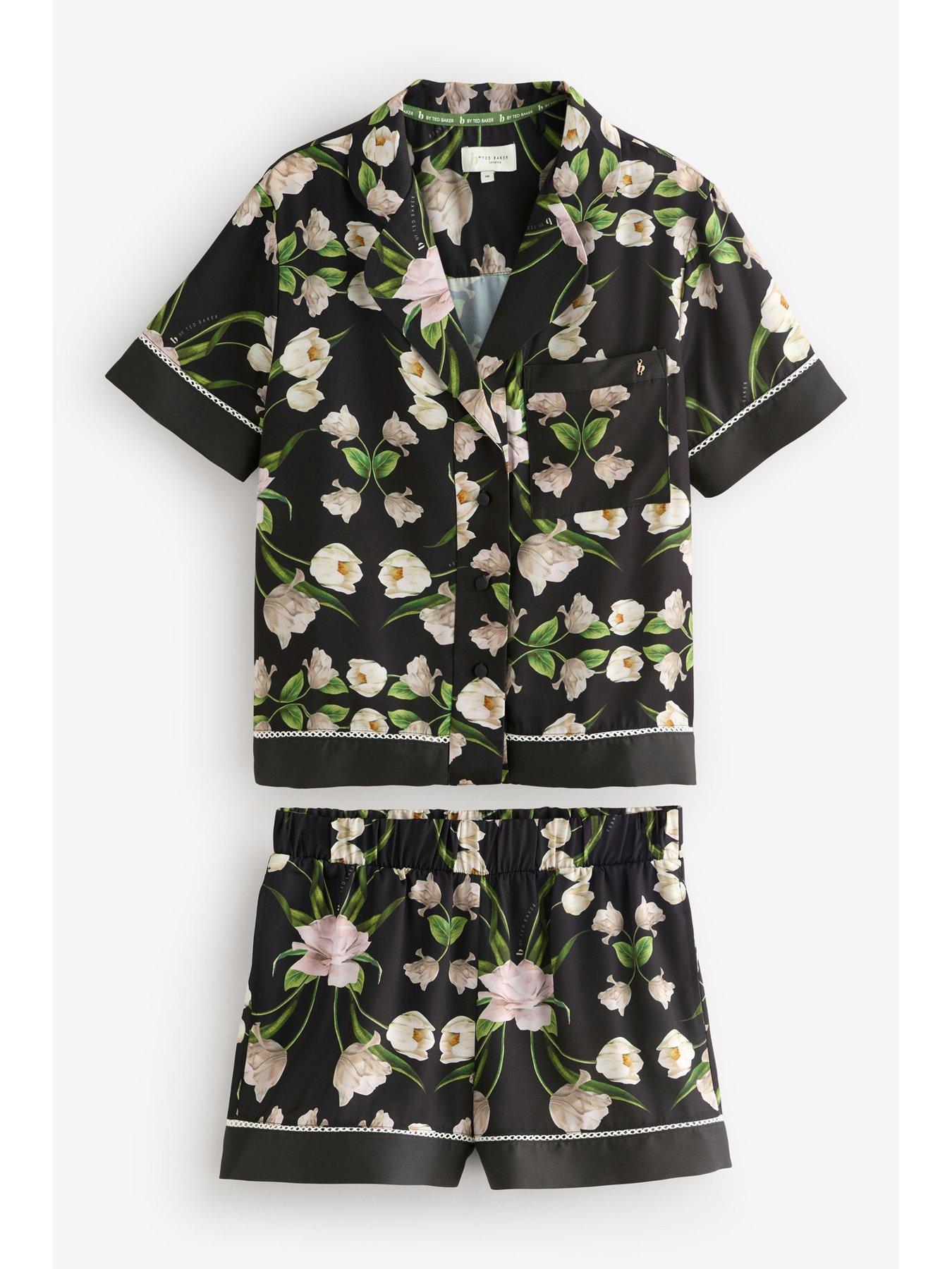 Image 5 of 6 of B By Ted Baker Short Sleeve Satin Pyjama Set - Black