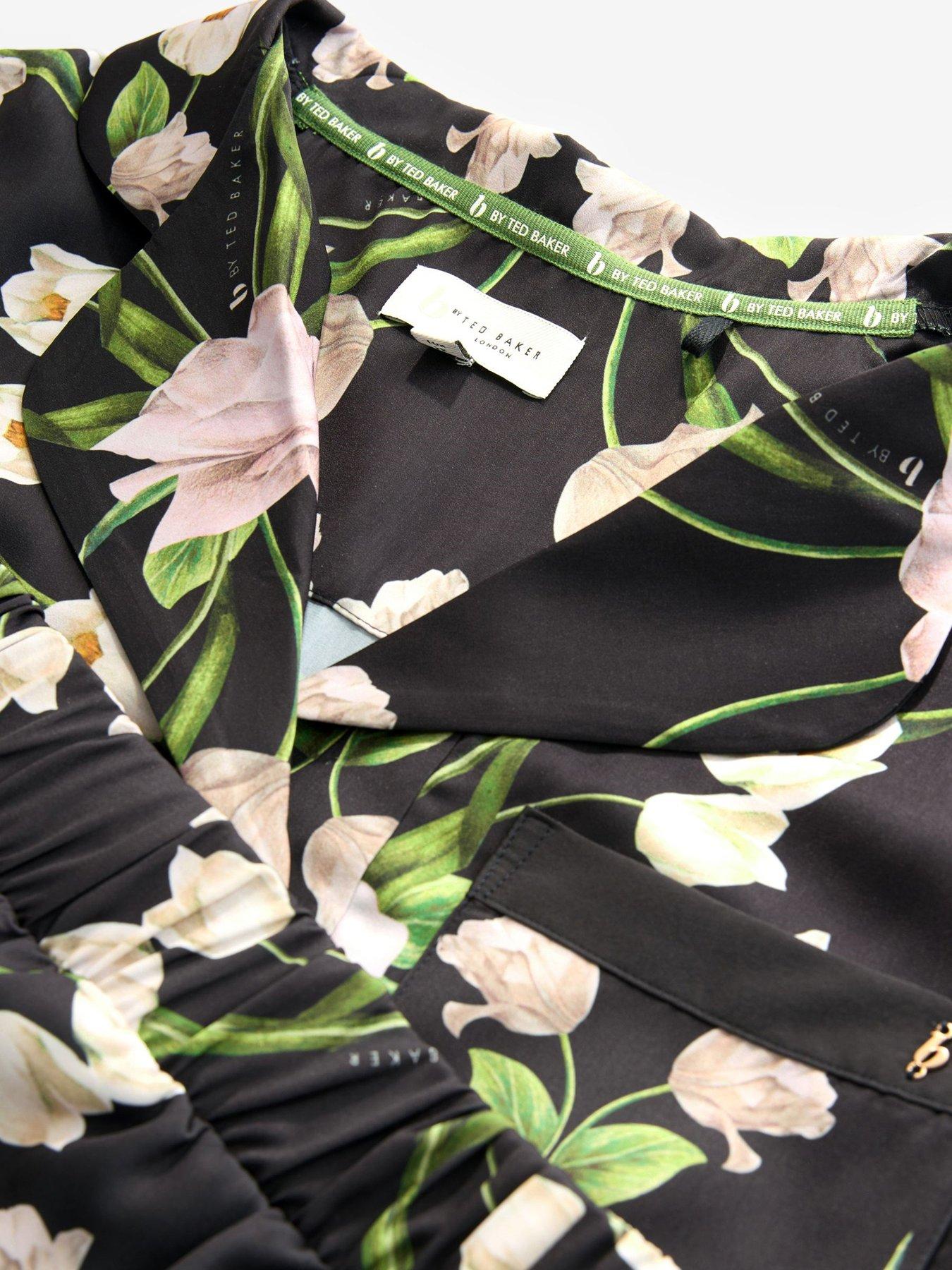 Image 6 of 6 of B By Ted Baker Short Sleeve Satin Pyjama Set - Black