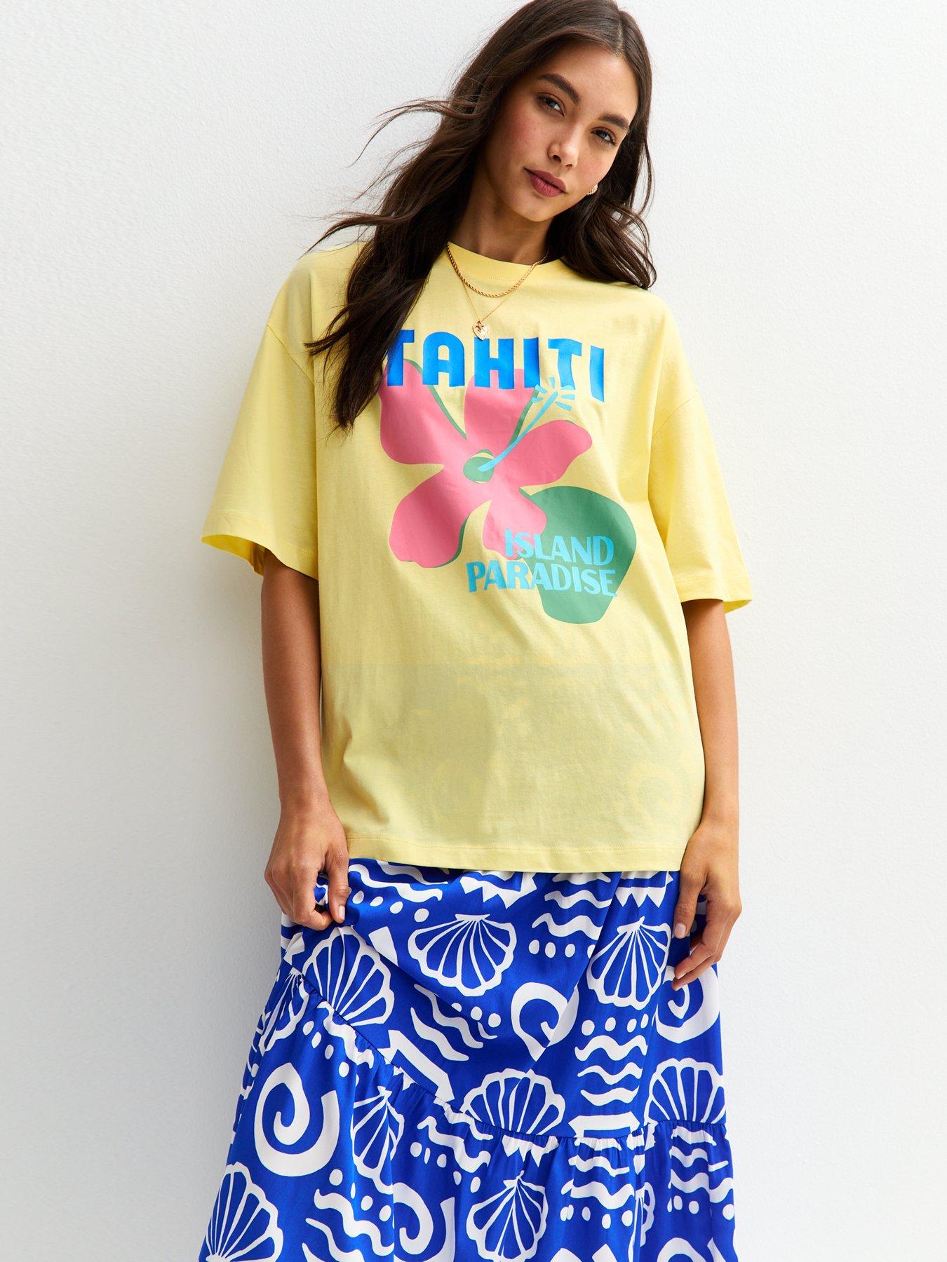 new-look-light-yellow-tahiti-flower-print-t-shirtoutfit