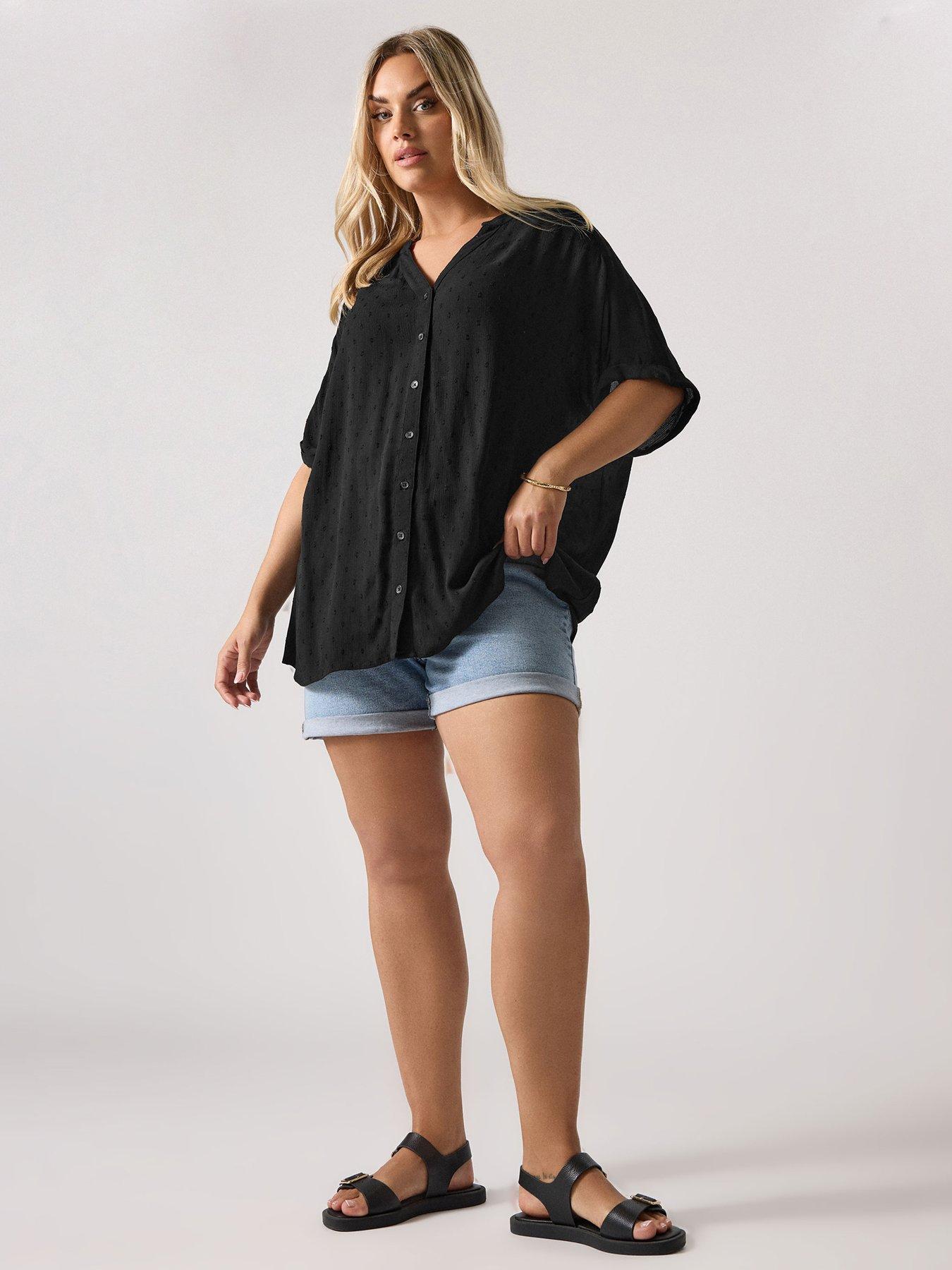 yours-curve-swiss-dot-crinkle-notchneck-blackback