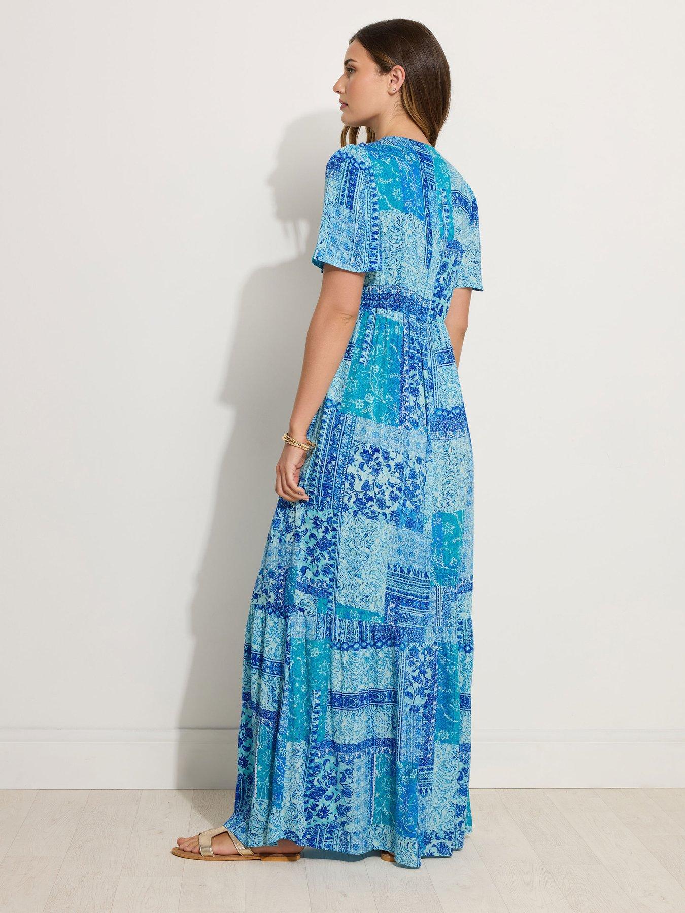 long-tall-sally-tile-crinkle-maxi-dress-bluestillFront