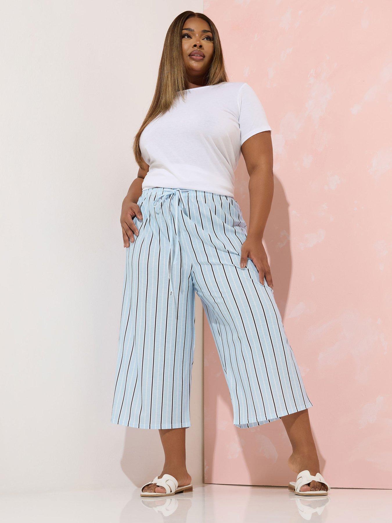 yours-curve-stripe-culottes-blueback