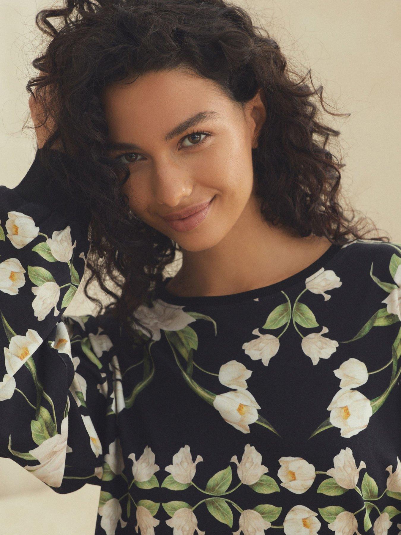 Image 3 of 5 of B By Ted Baker Long Sleeve Cotton Pyjama Set - Black